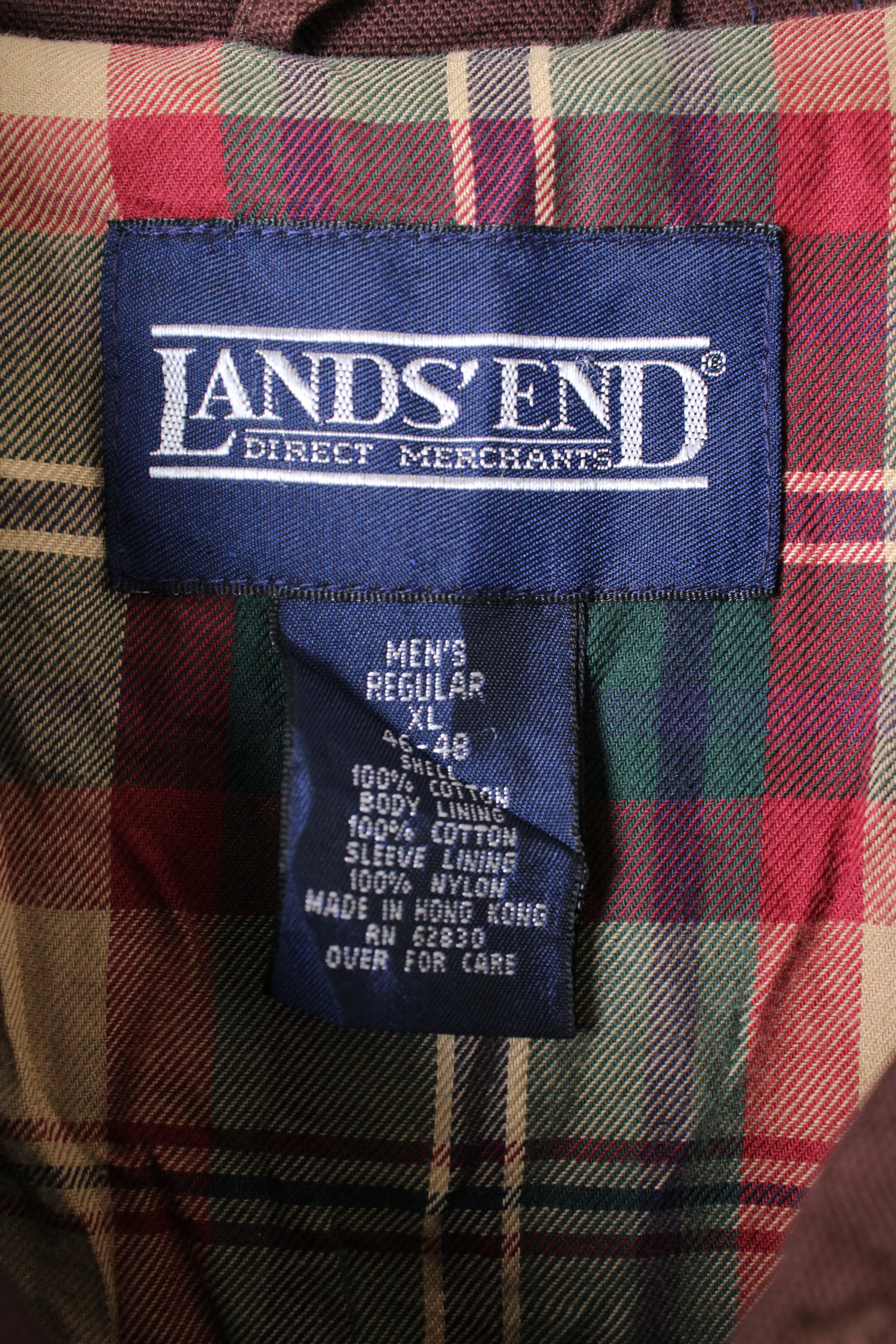 LANDS END VINTAGE HUNTING JACKET CANVAS BROWN - XL