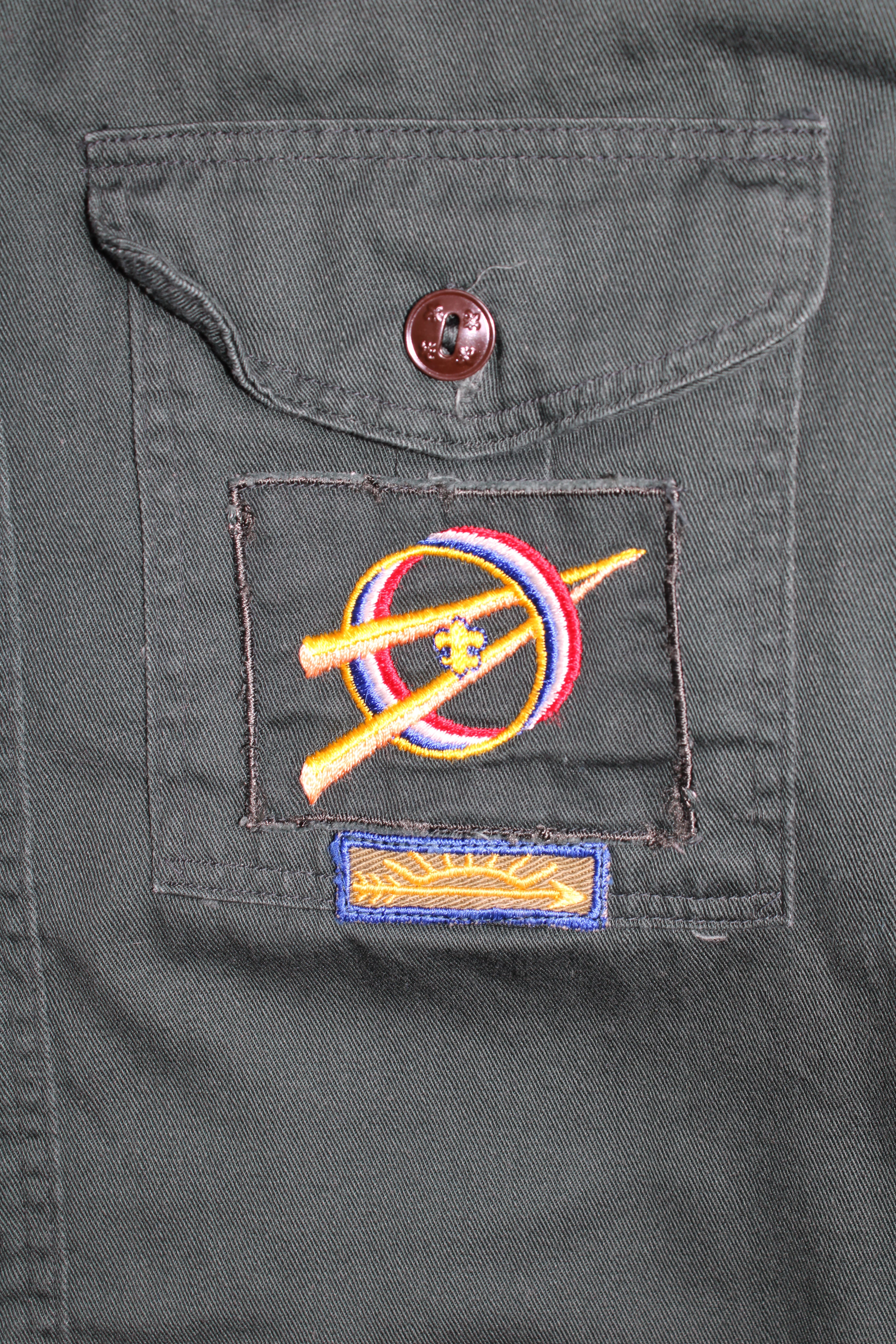 VINTAGE BOY SCOUT OF AMERICA SANFORIZED SHIRT GREEN - XS/S