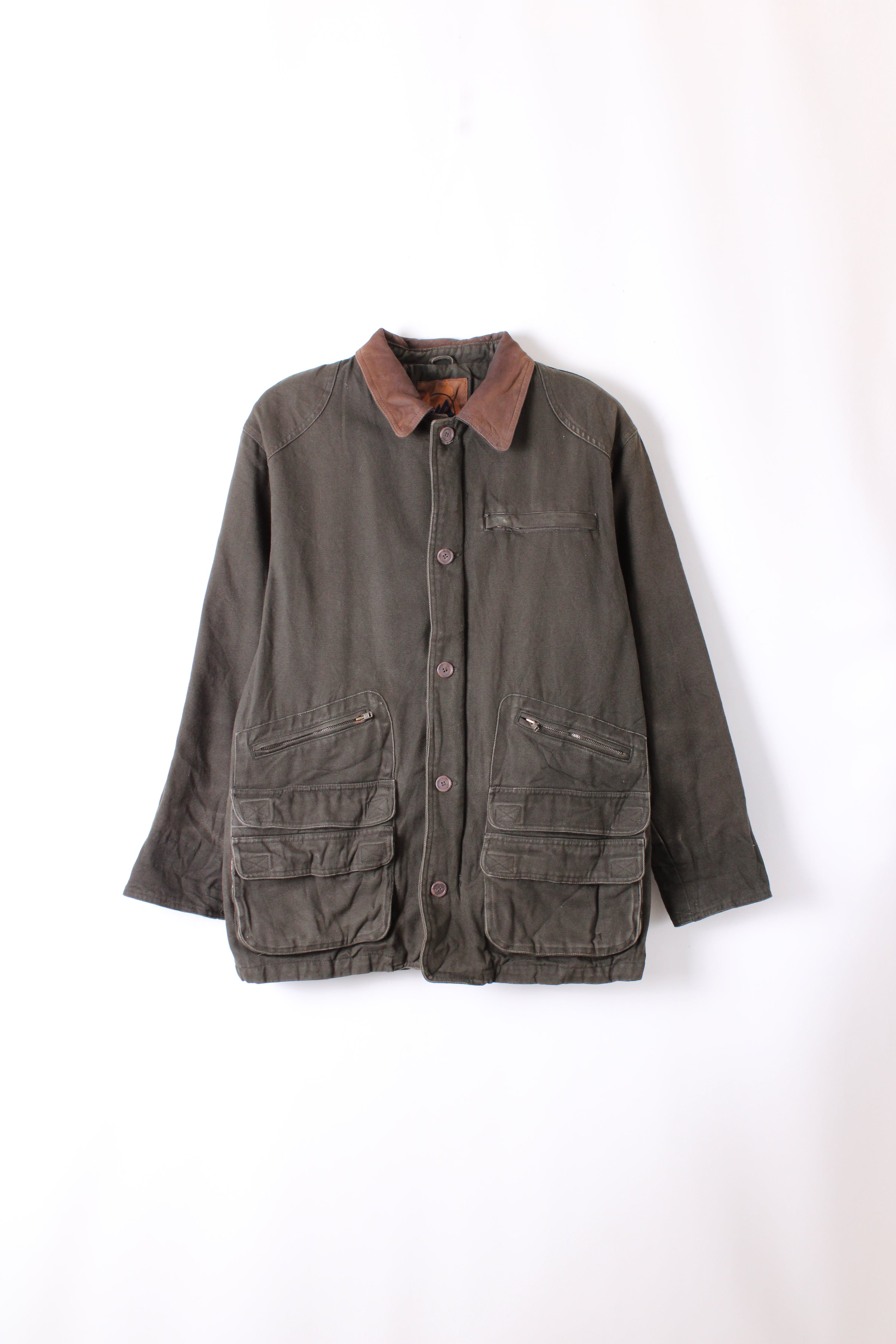 VINTAGE HUNTING JACKET CANVAS GREEN - M