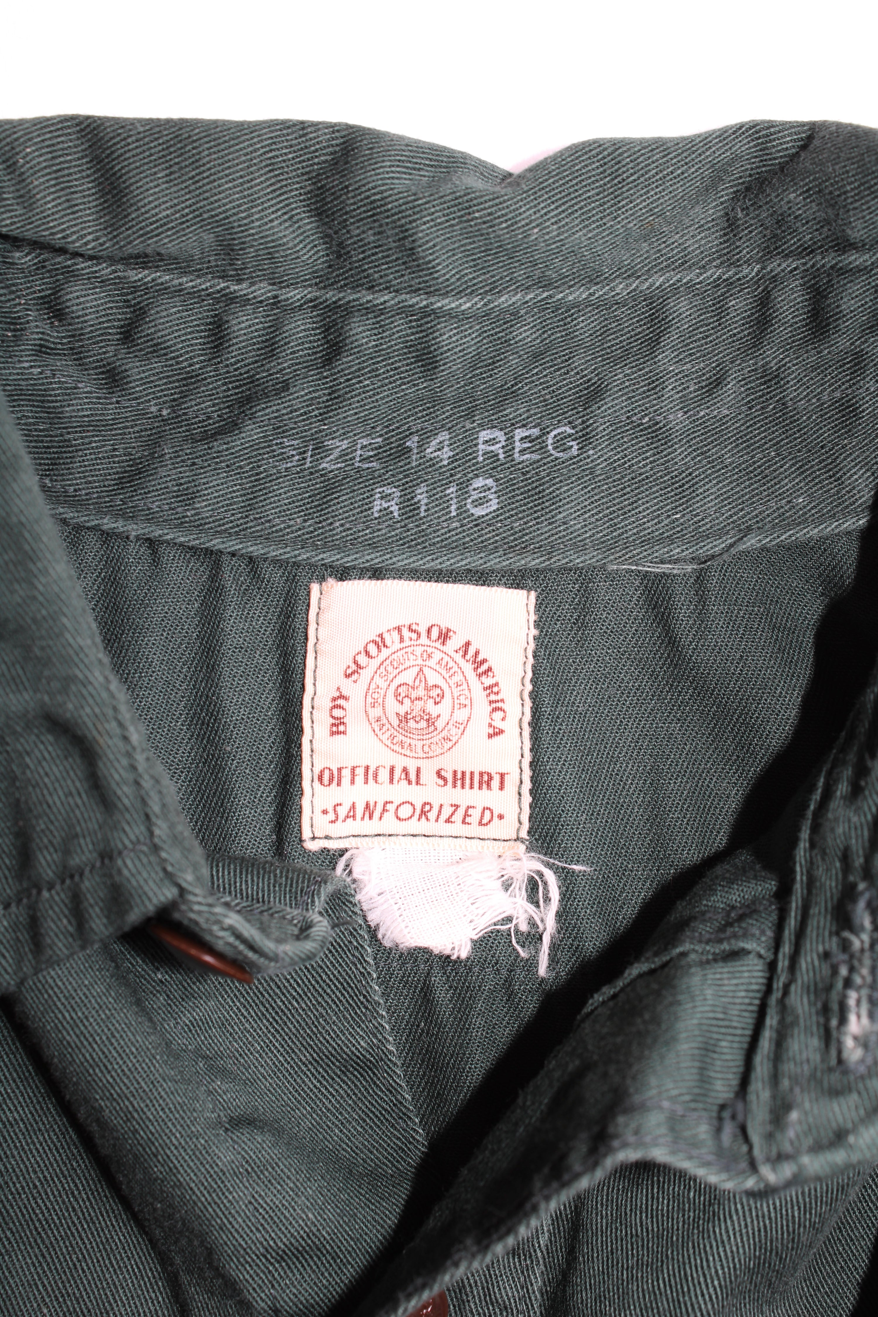 VINTAGE BOY SCOUT OF AMERICA SANFORIZED SHIRT GREEN - XS/S