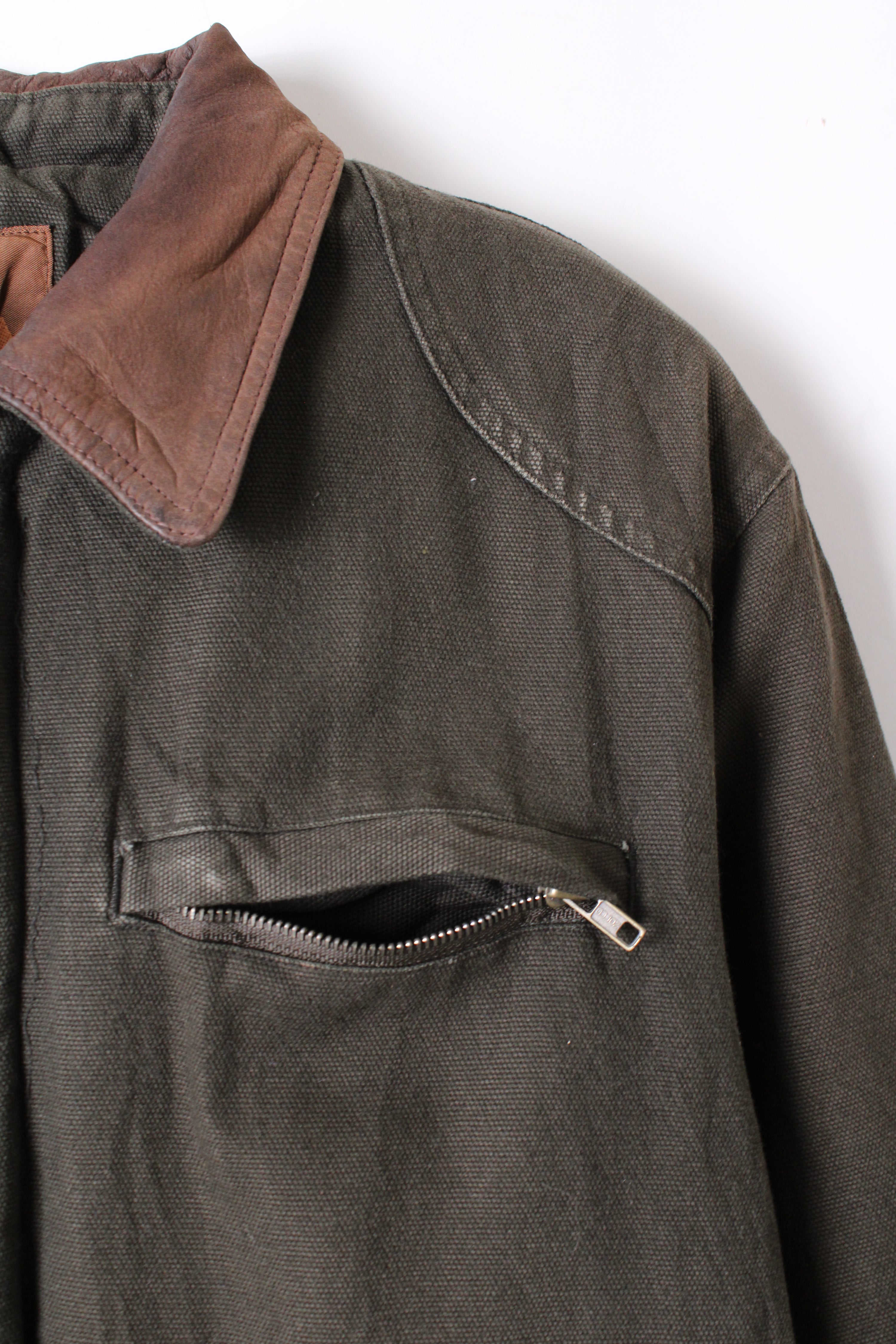 VINTAGE HUNTING JACKET CANVAS GREEN - M