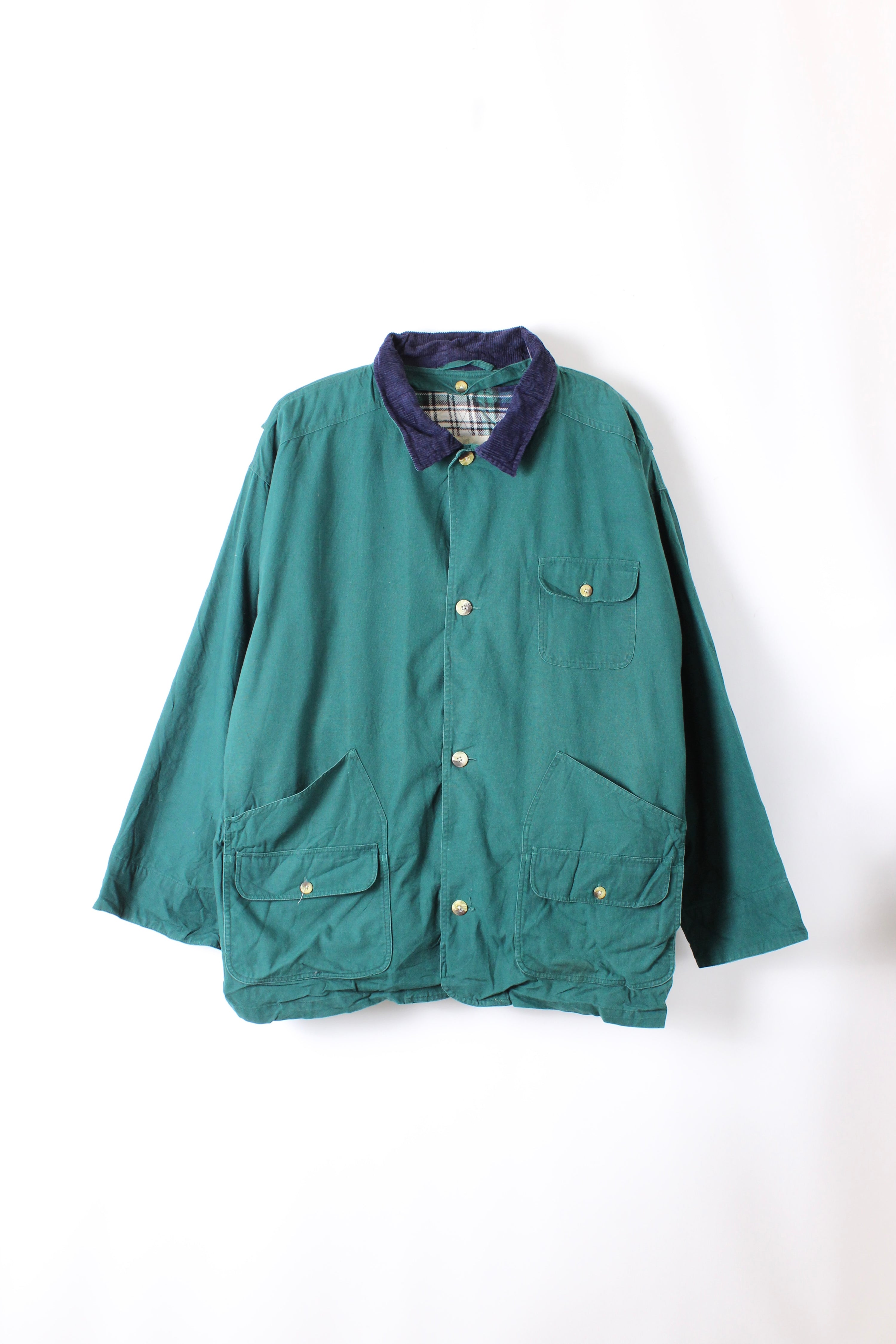 VINTAGE HUNTING JACKET COTTON GREEN - XXXL