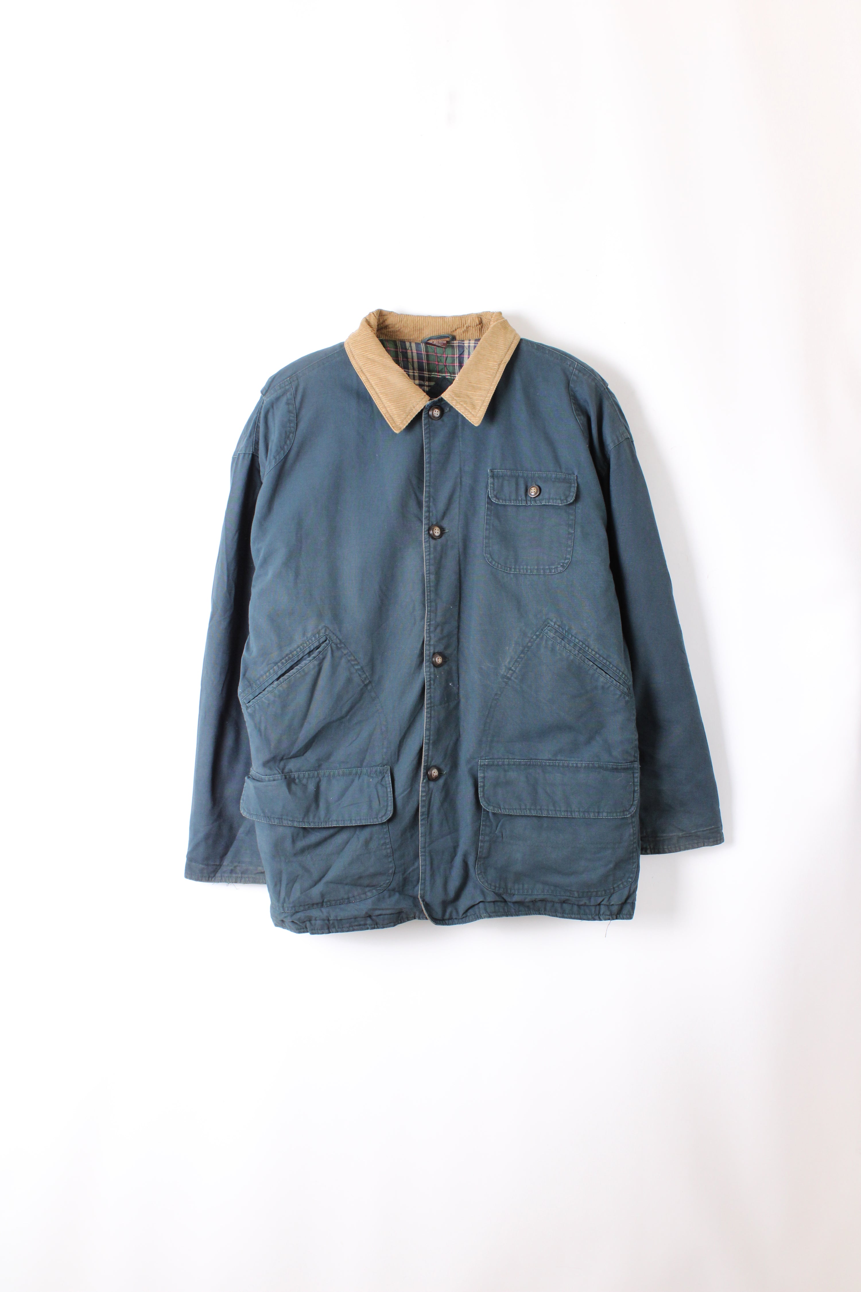 VINTAGE HUNTING JACKET CANVAS DARK GREEN - L