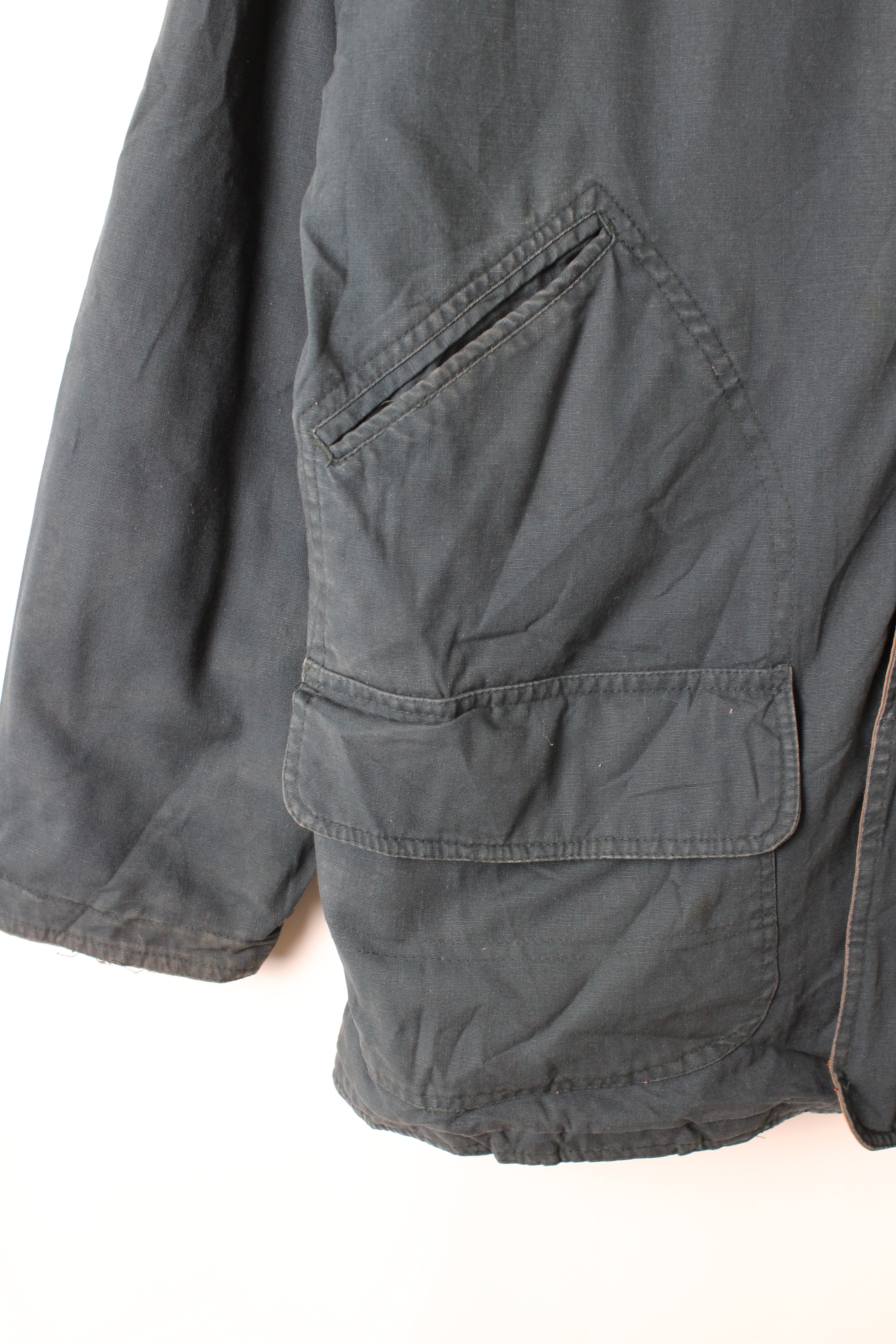 VINTAGE HUNTING JACKET CANVAS DARK GREEN - L
