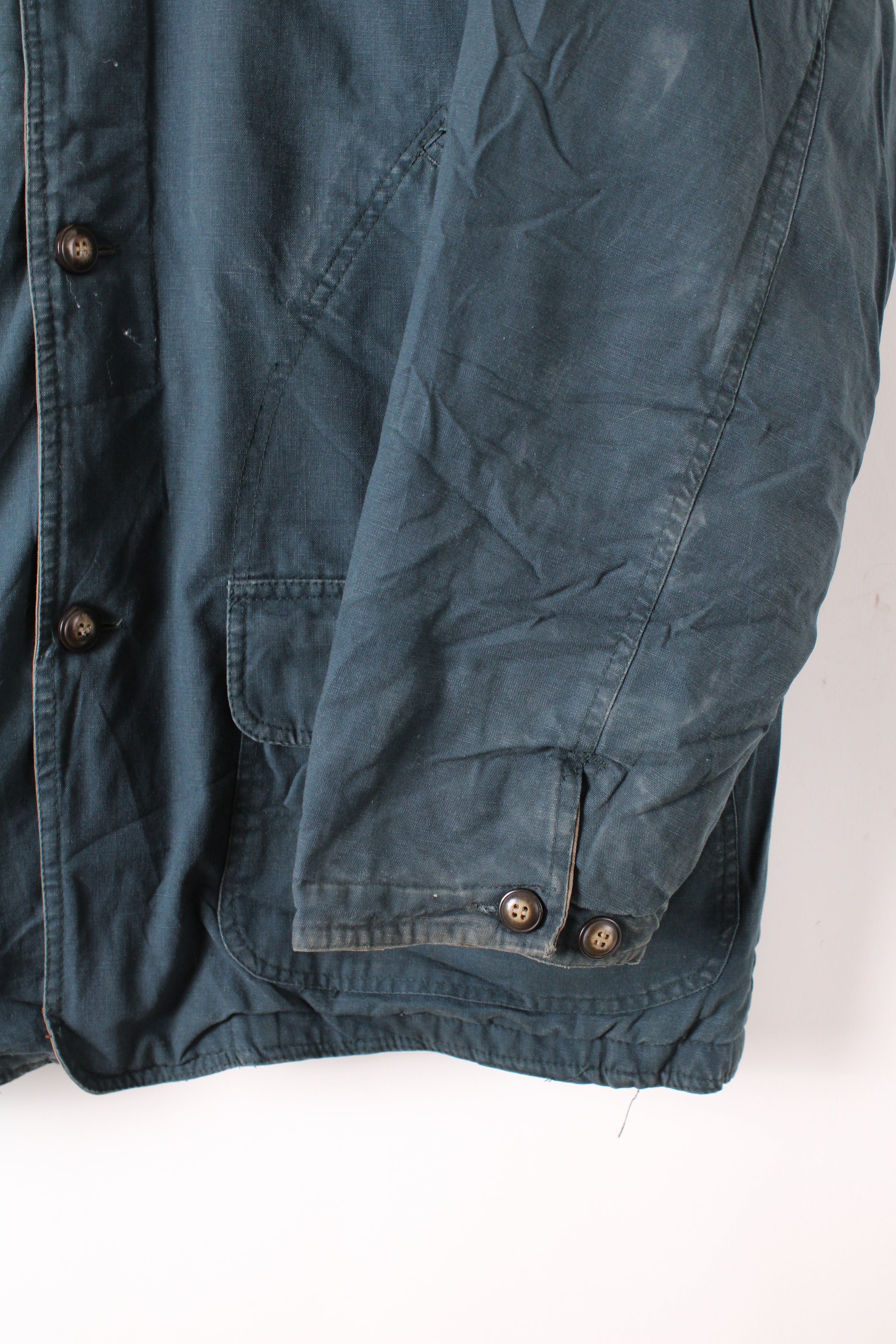 VINTAGE HUNTING JACKET CANVAS DARK GREEN - L
