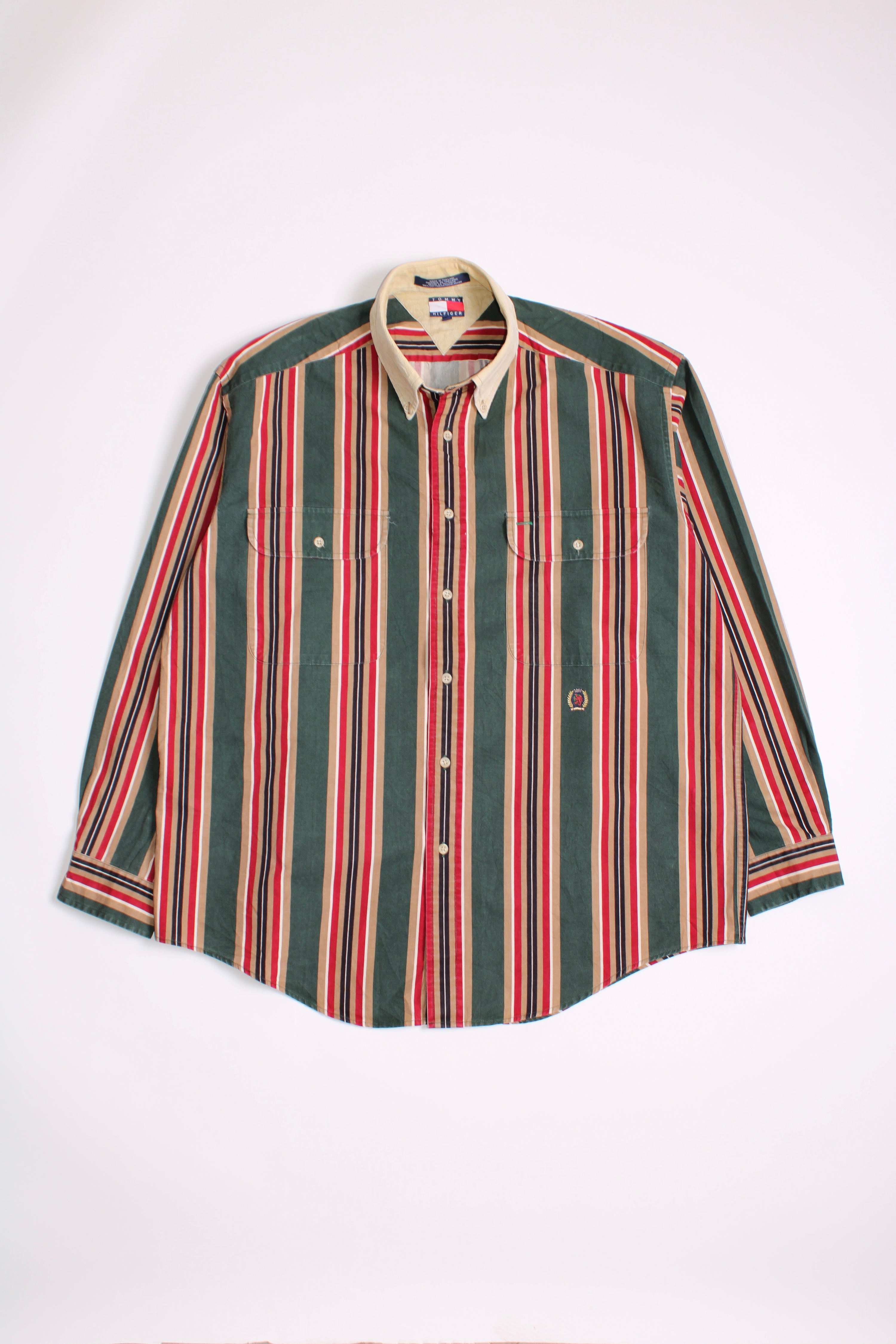 TOMMY HILFIGER VINTAGE STRIPED COTTON SHIRT - L