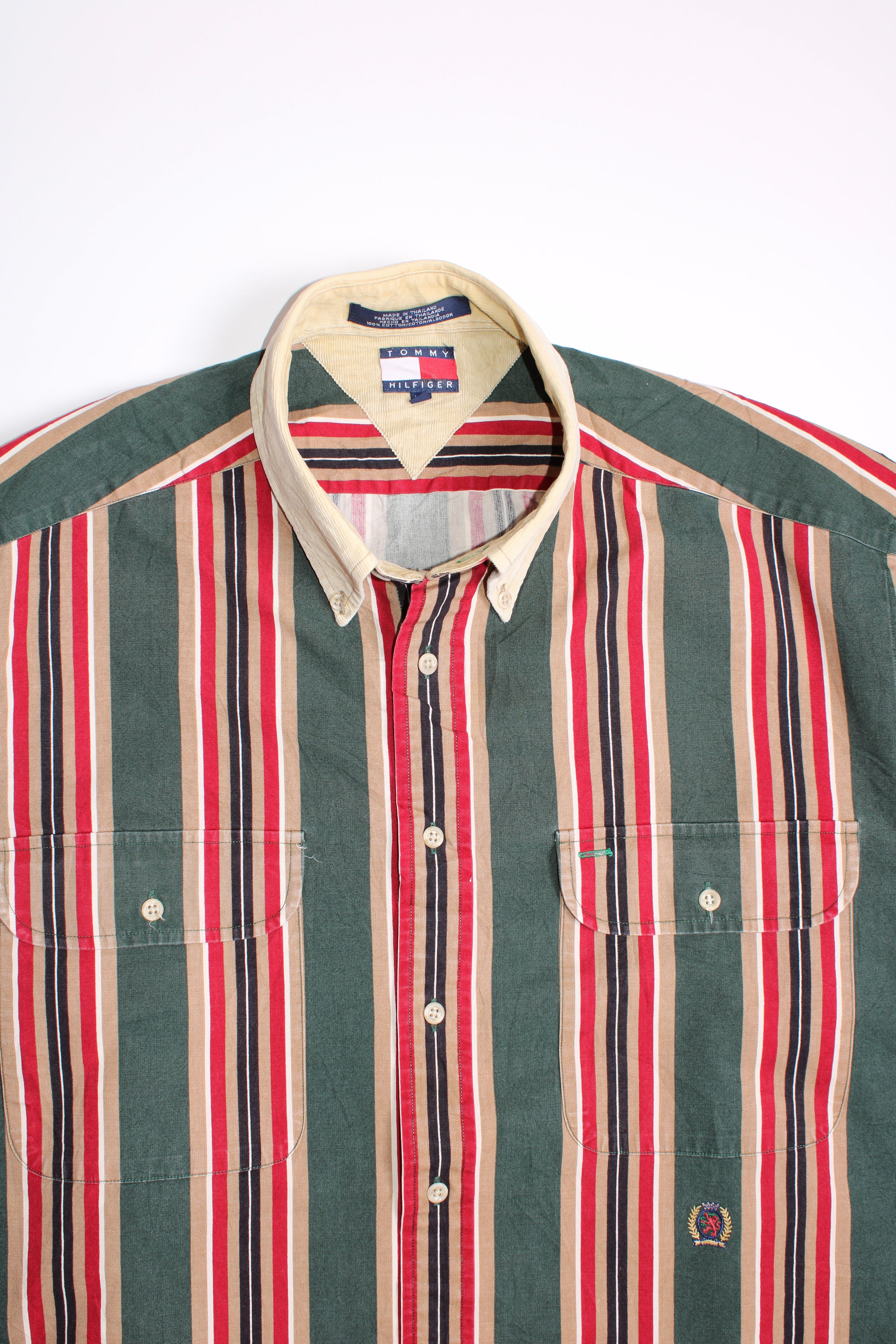 TOMMY HILFIGER VINTAGE STRIPED COTTON SHIRT - L