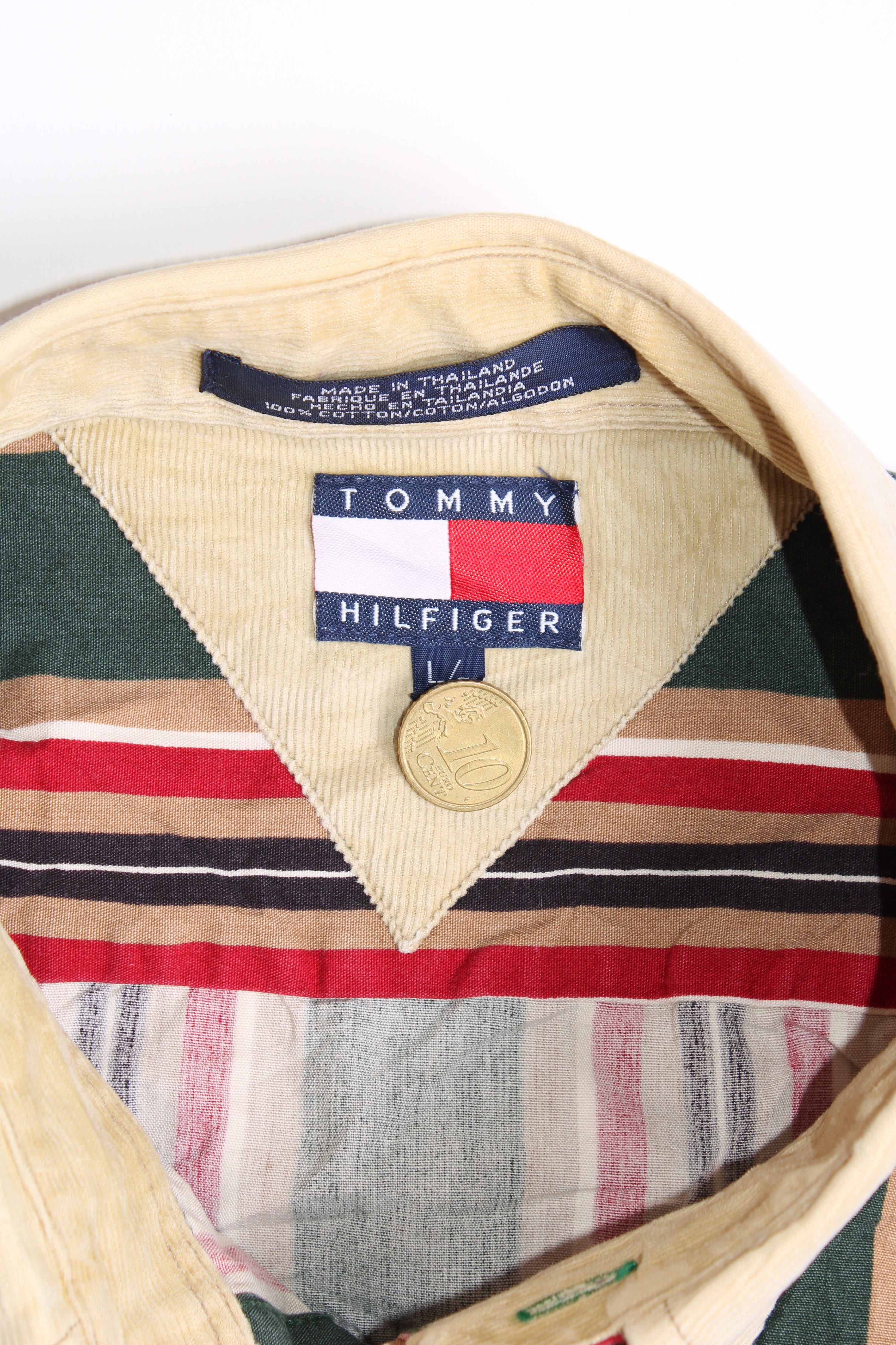 TOMMY HILFIGER VINTAGE STRIPED COTTON SHIRT - L