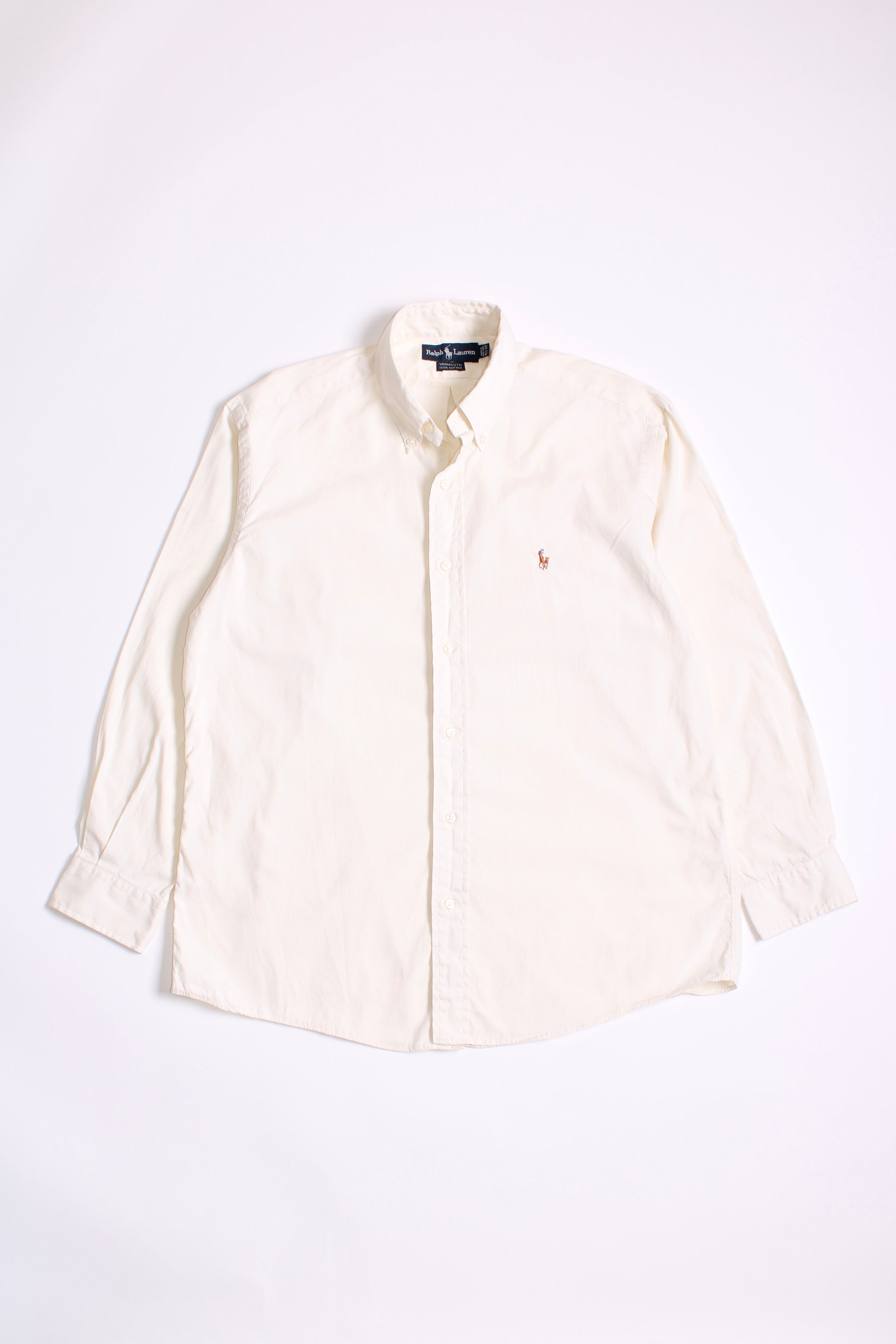 RALPH LAUREN BUTTON DOWN COTTON SHIRT BUTTER - M/L