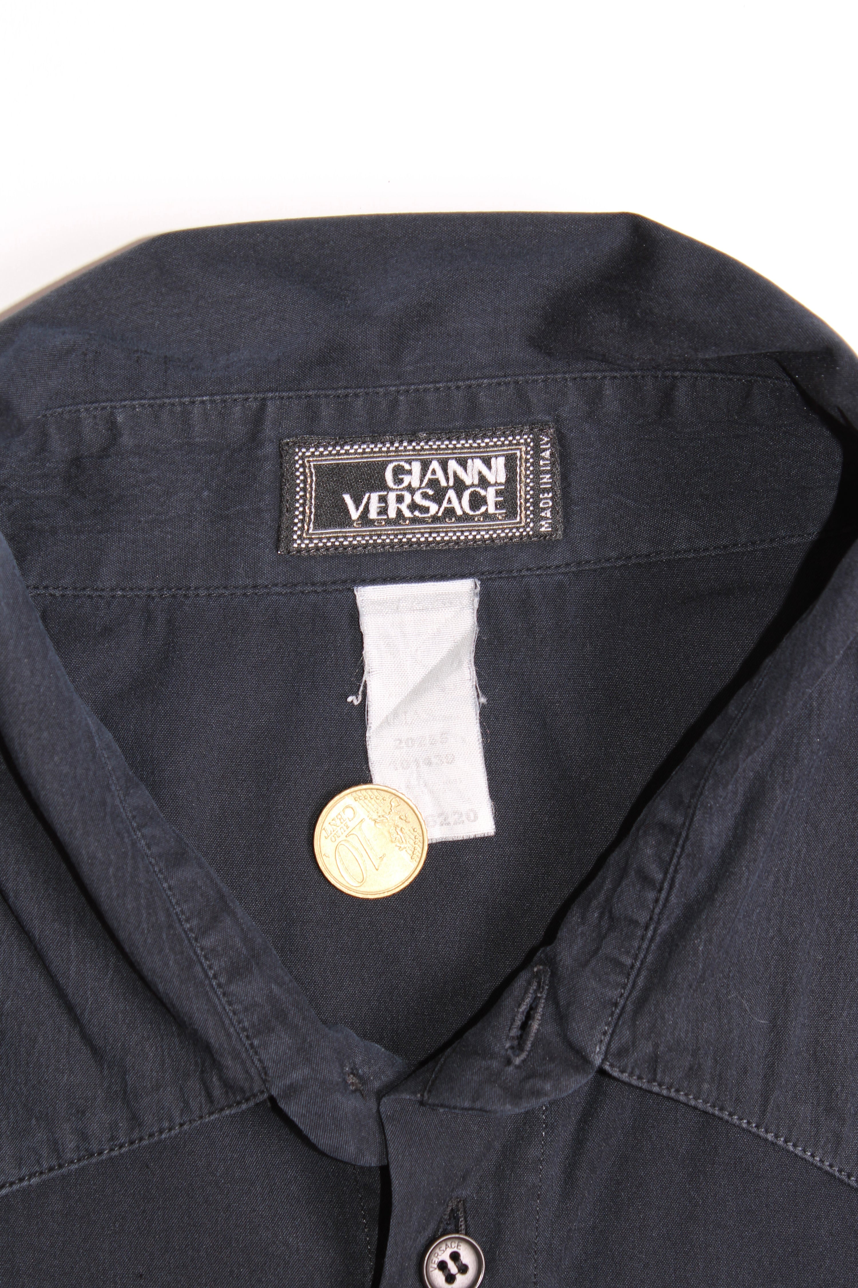 VERSACE VINTAGE SHIRT PETROL - L/XL