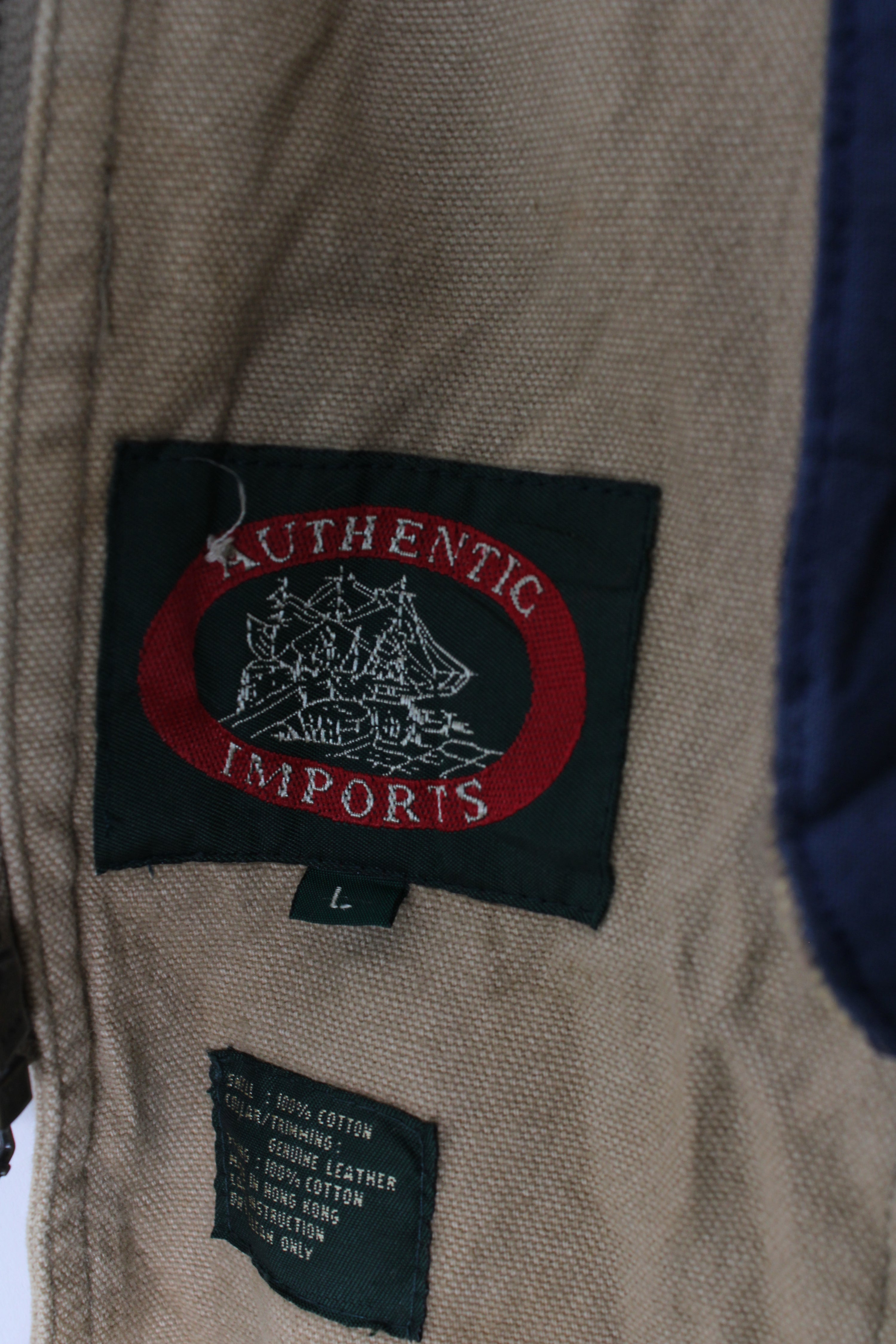 VINTAGE HUNTING JACKET CANVAS FADED BEIGE - L