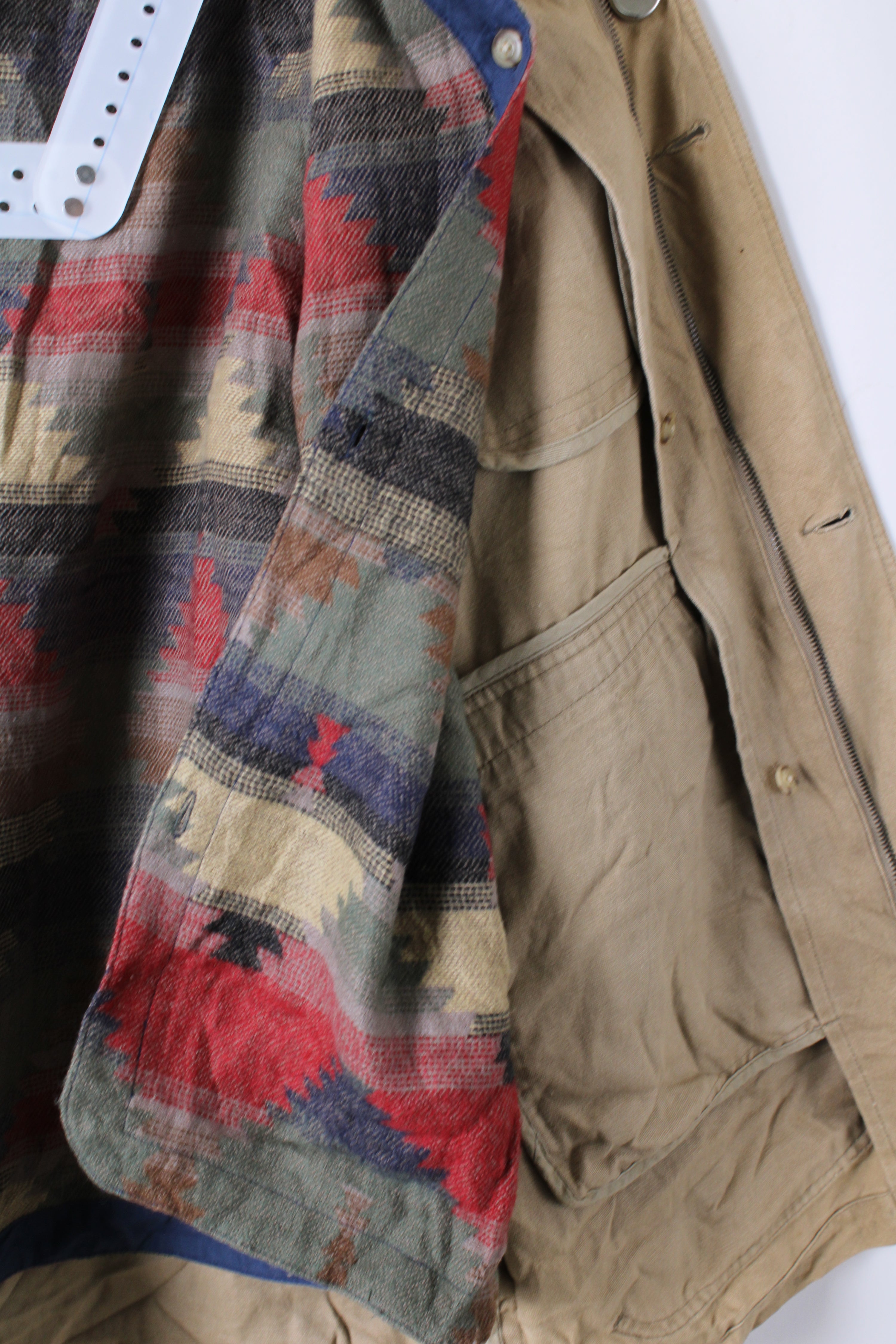 VINTAGE HUNTING JACKET CANVAS FADED BEIGE - L