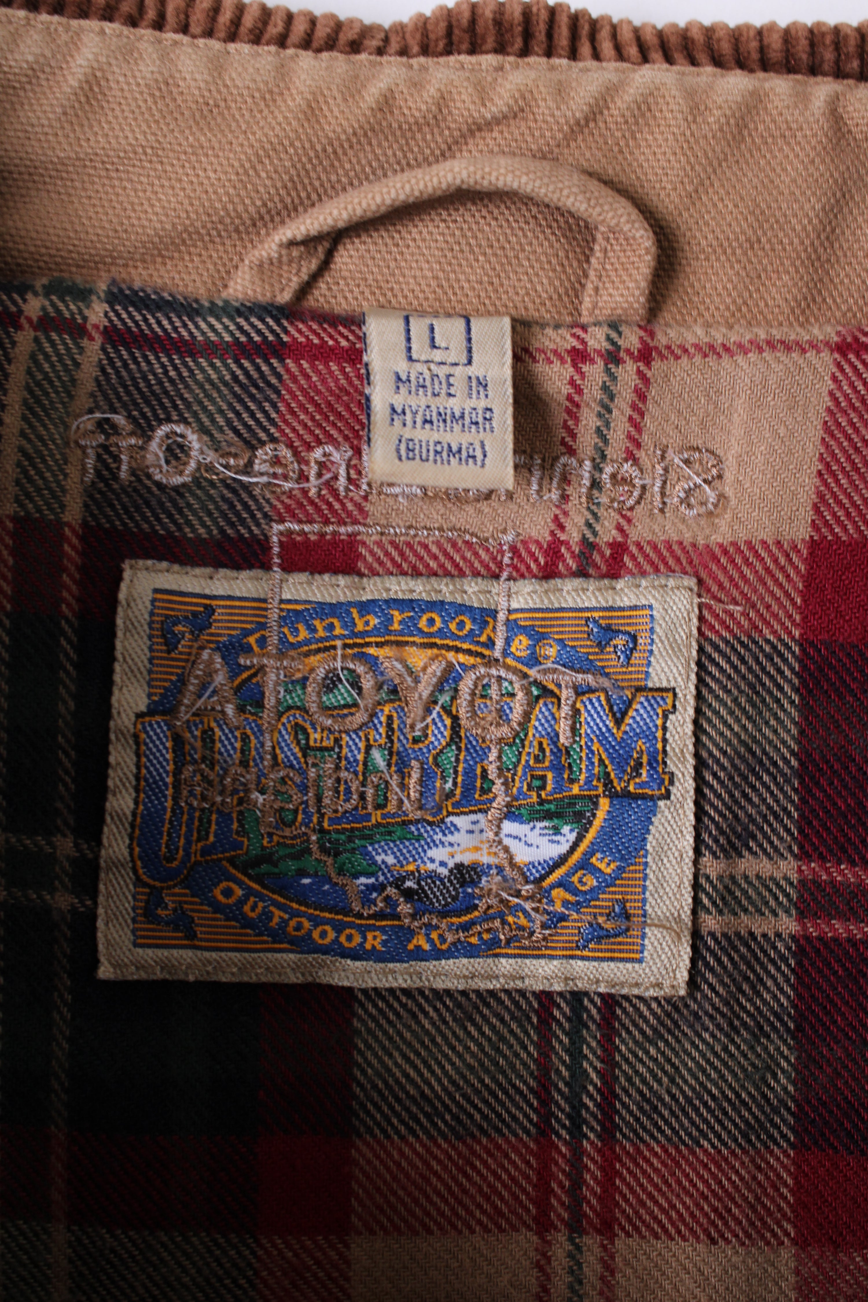 VINTAGE BARN JACKET TOYOTA CANVAS BROWN - L