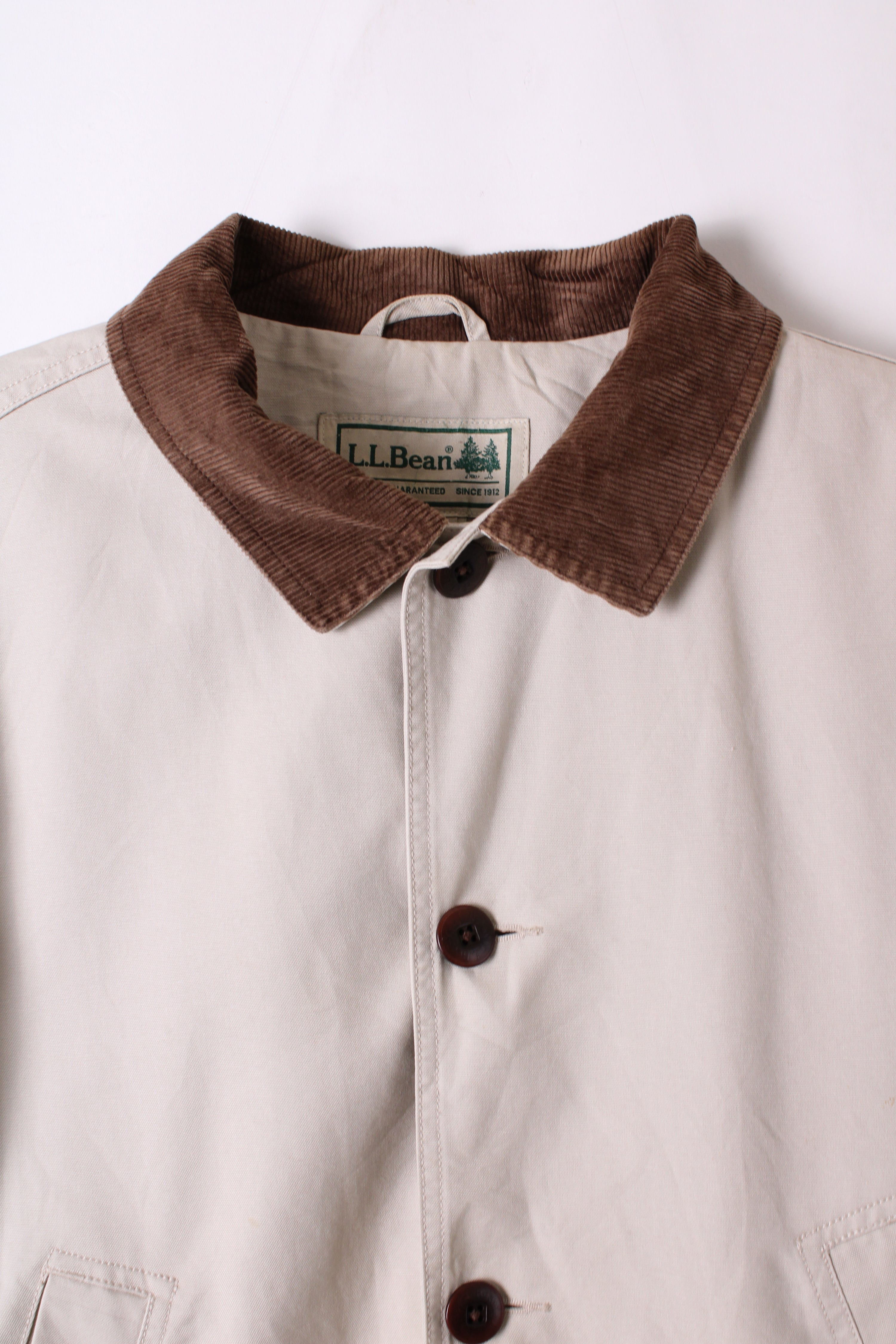 LL BEAN VINTAGE HUNTING JACKET CANVAS BEIGE - L