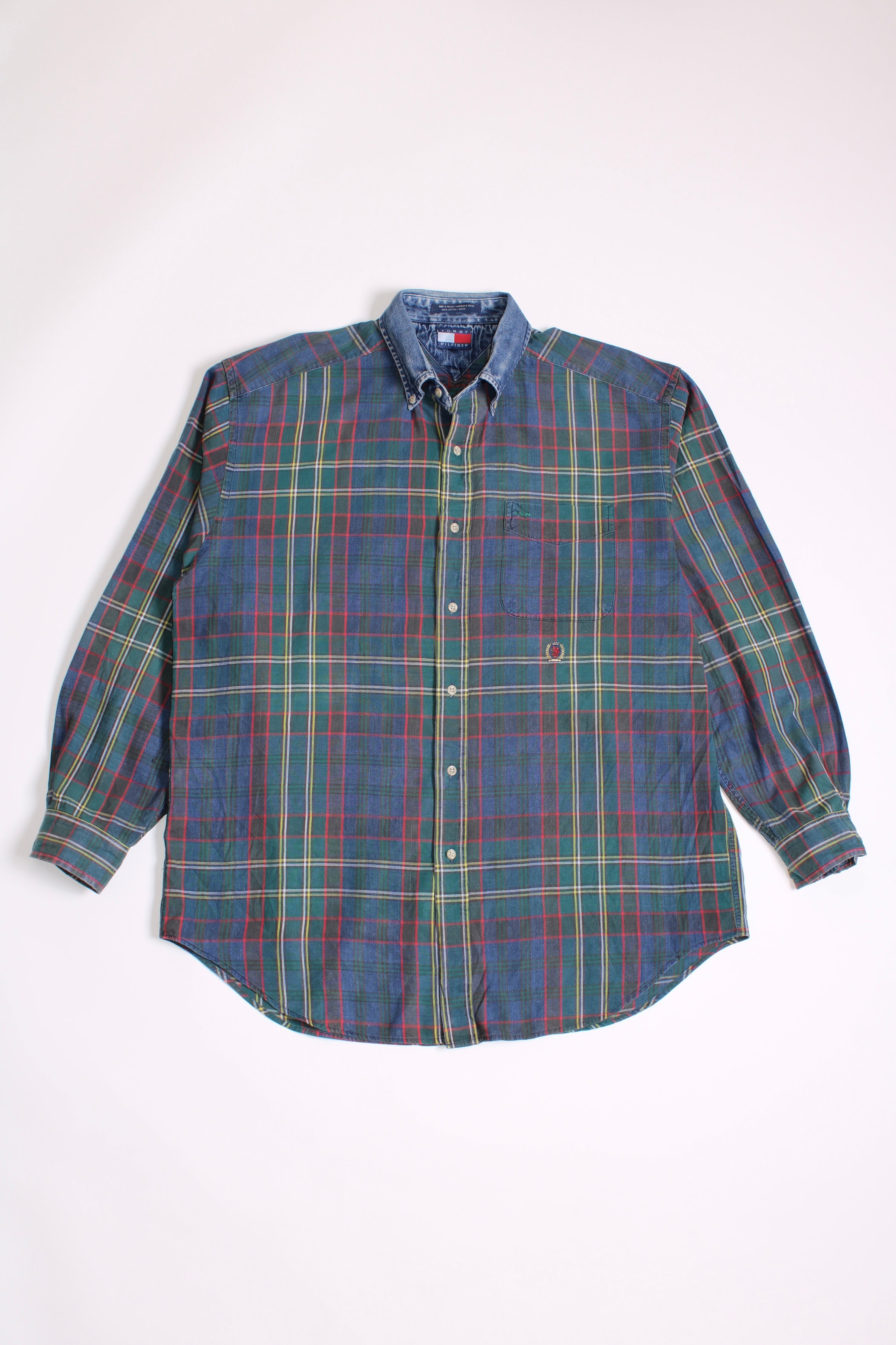 TOMMY HILFIGER VINTAGE CHECKED COTTON SHIRT - M