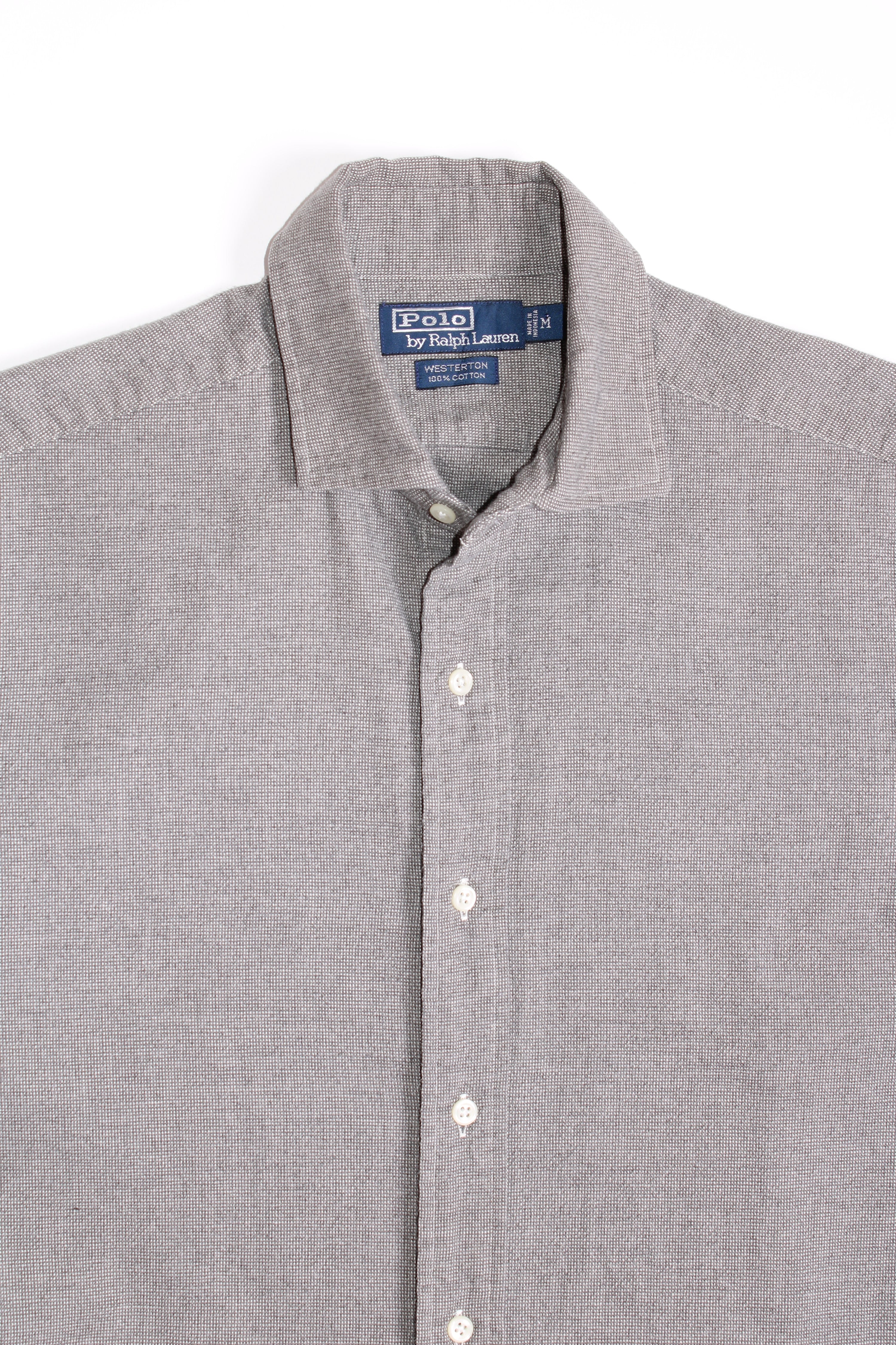 RALPH LAUREN WESTERTON COTTON SHIRT GREY - M