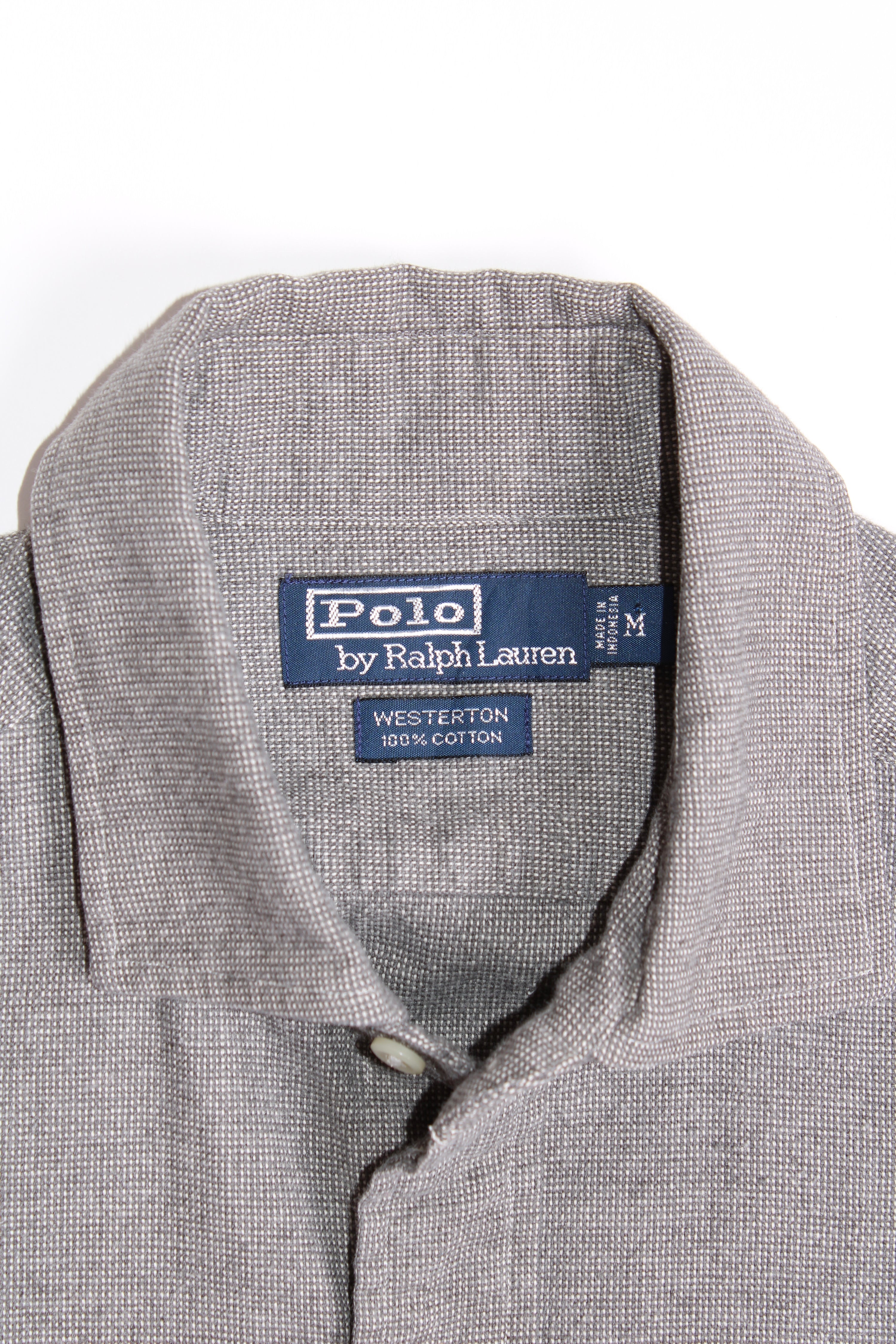 RALPH LAUREN WESTERTON COTTON SHIRT GREY - M
