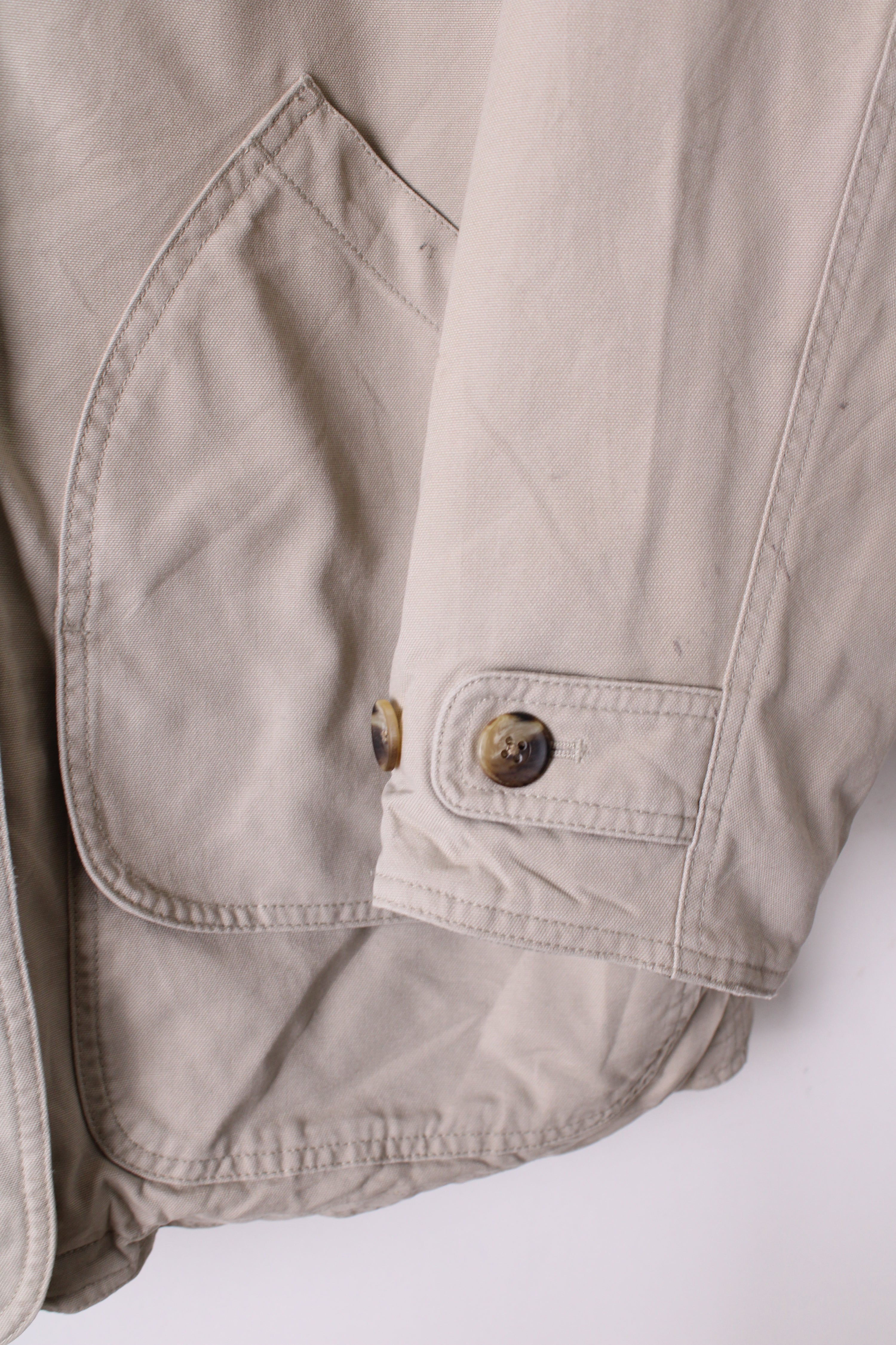 LANDS END VINTAGE HUNTING JACKET COTTON BEIGE - S/M