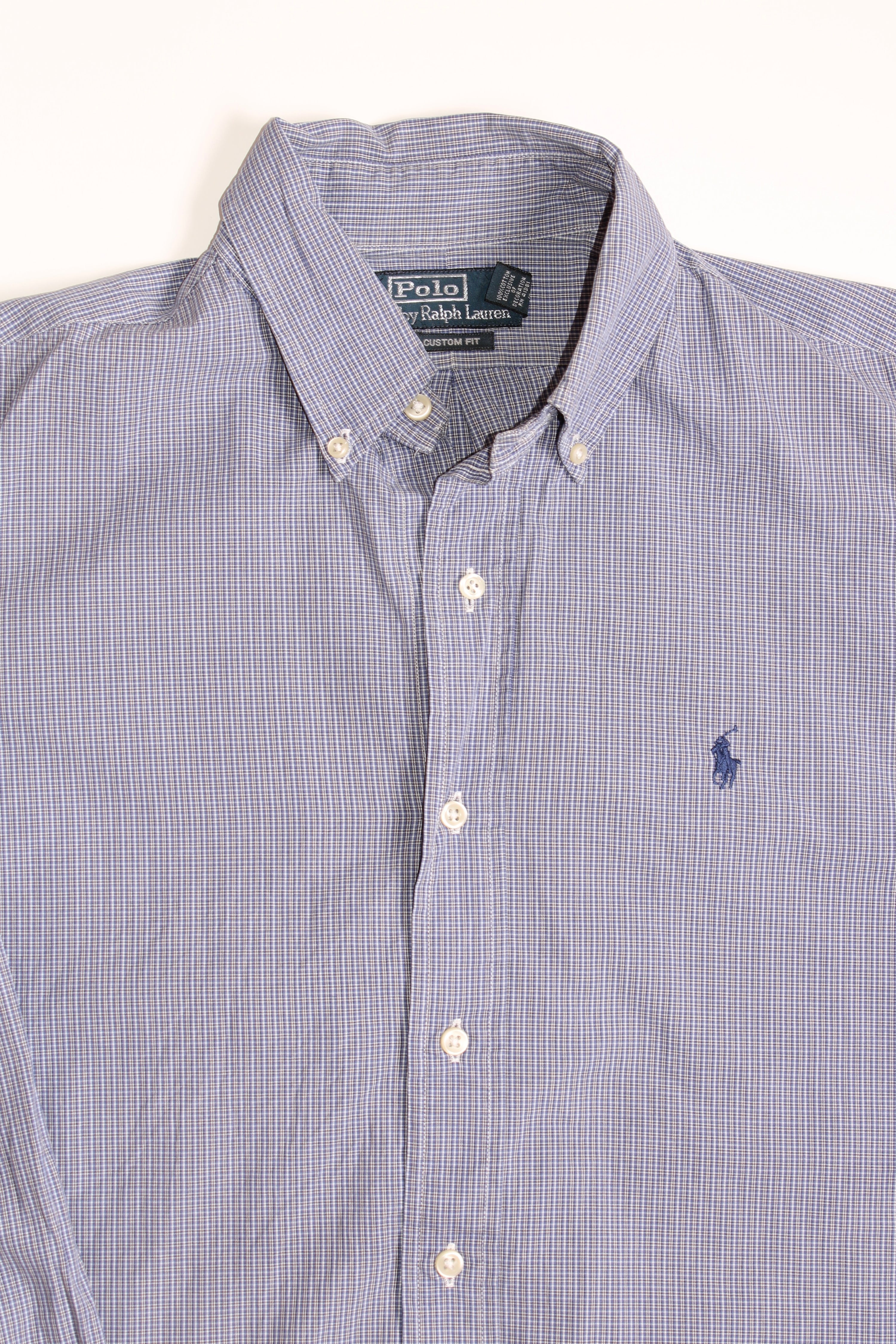 RALPH LAUREN BUTTON DOWN CHECKED SHIRT - M