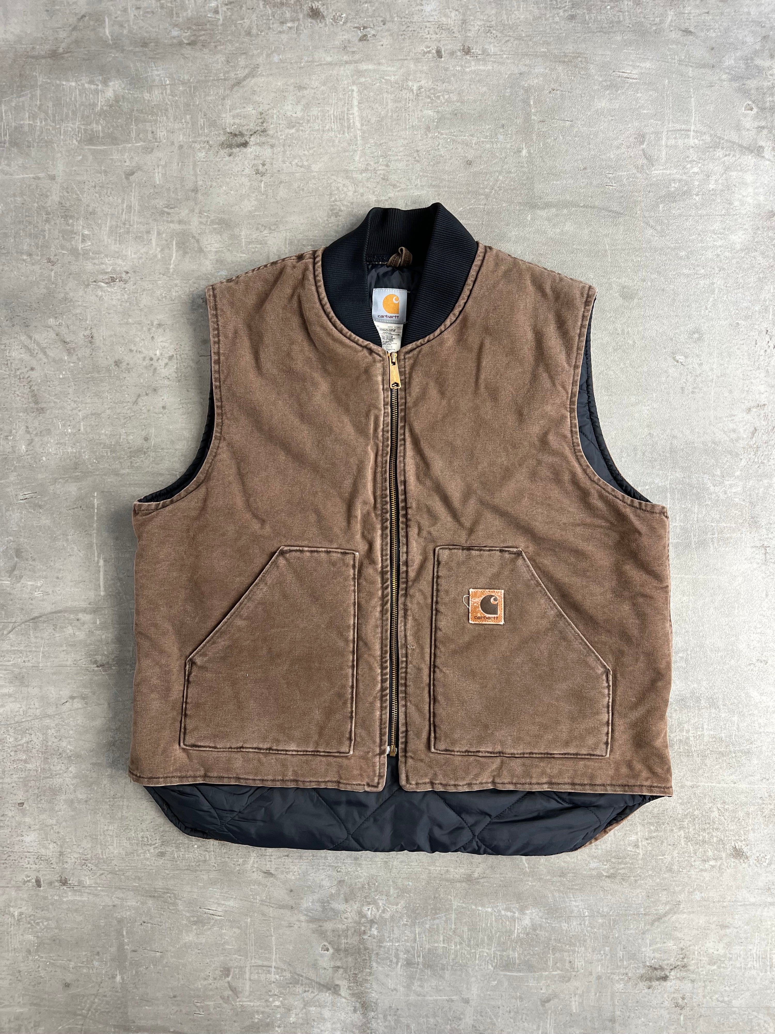 CARHARTT CLASSIC VEST BROWN MADE IN USA - XL