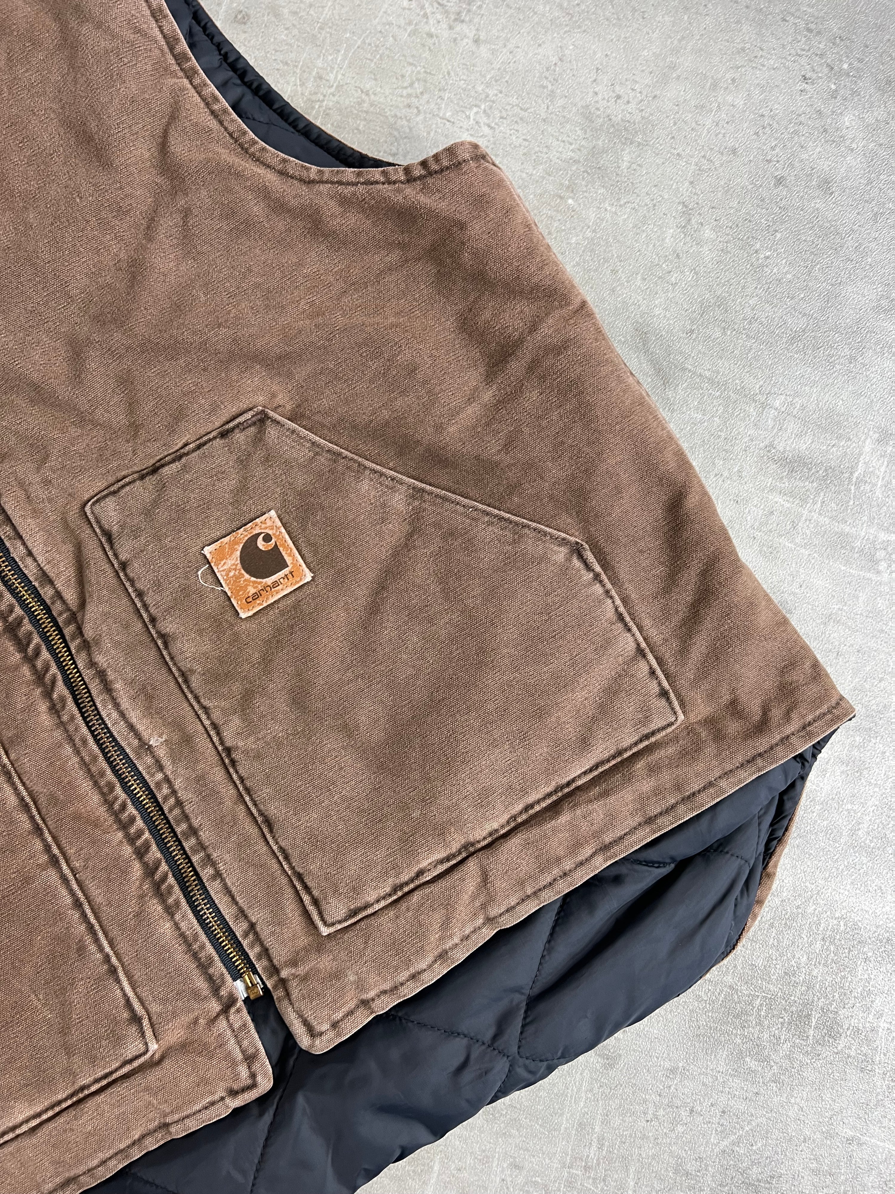 CARHARTT CLASSIC VEST BROWN MADE IN USA - XL