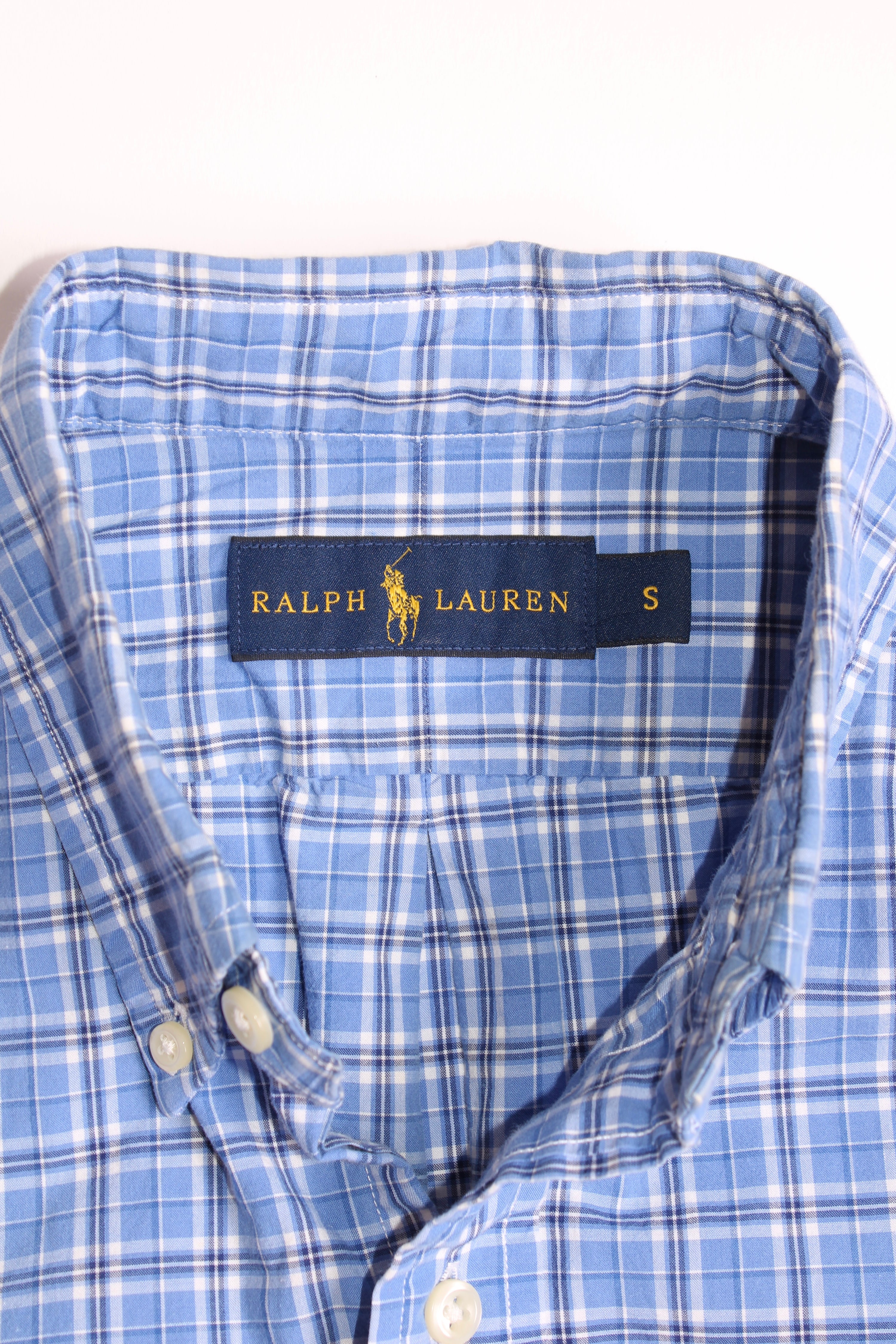RALPH LAUREN BUTTON DOWN CHECKED SHIRT - S
