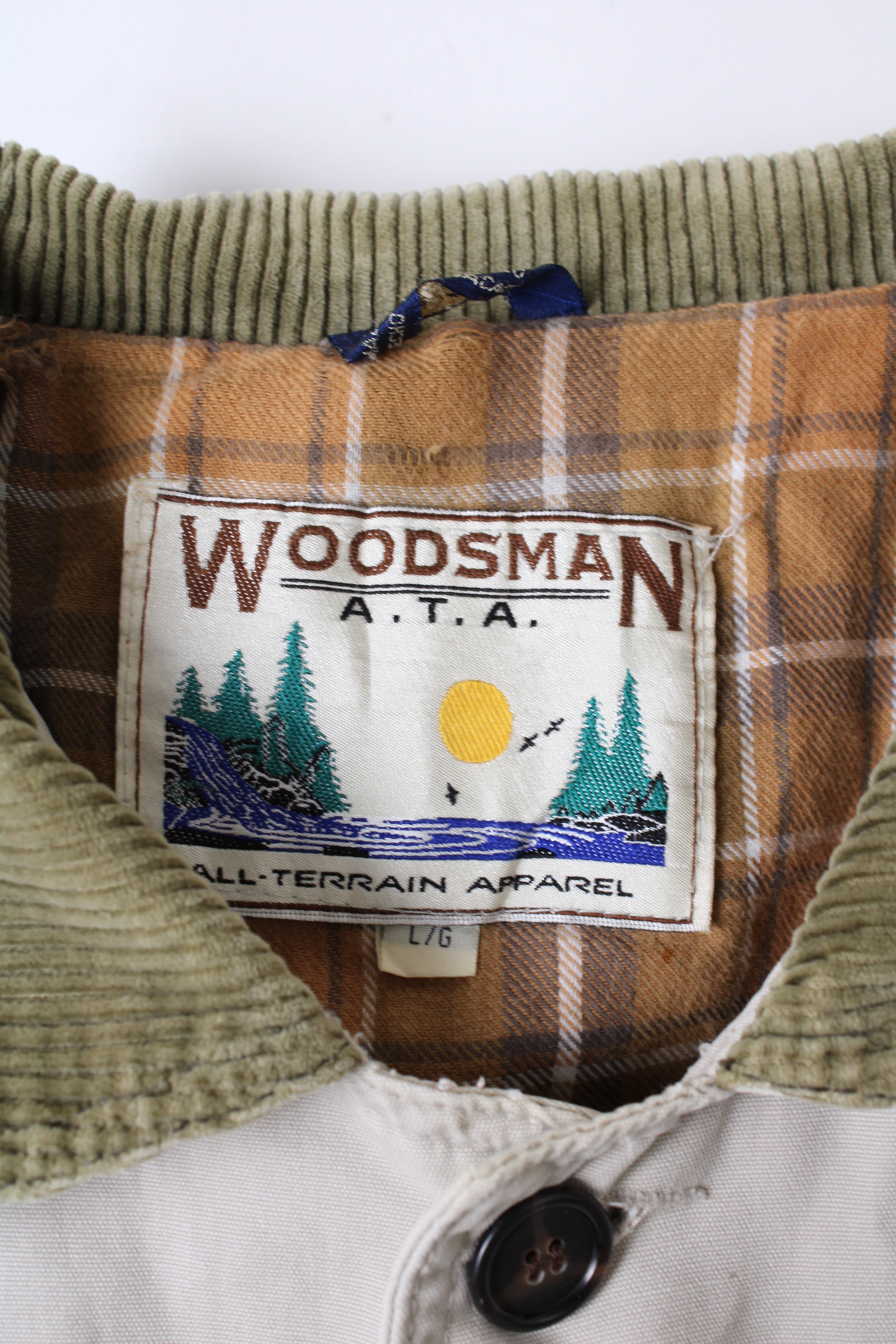 VINTAGE HUNTING JACKET COTTON BEIGE - L