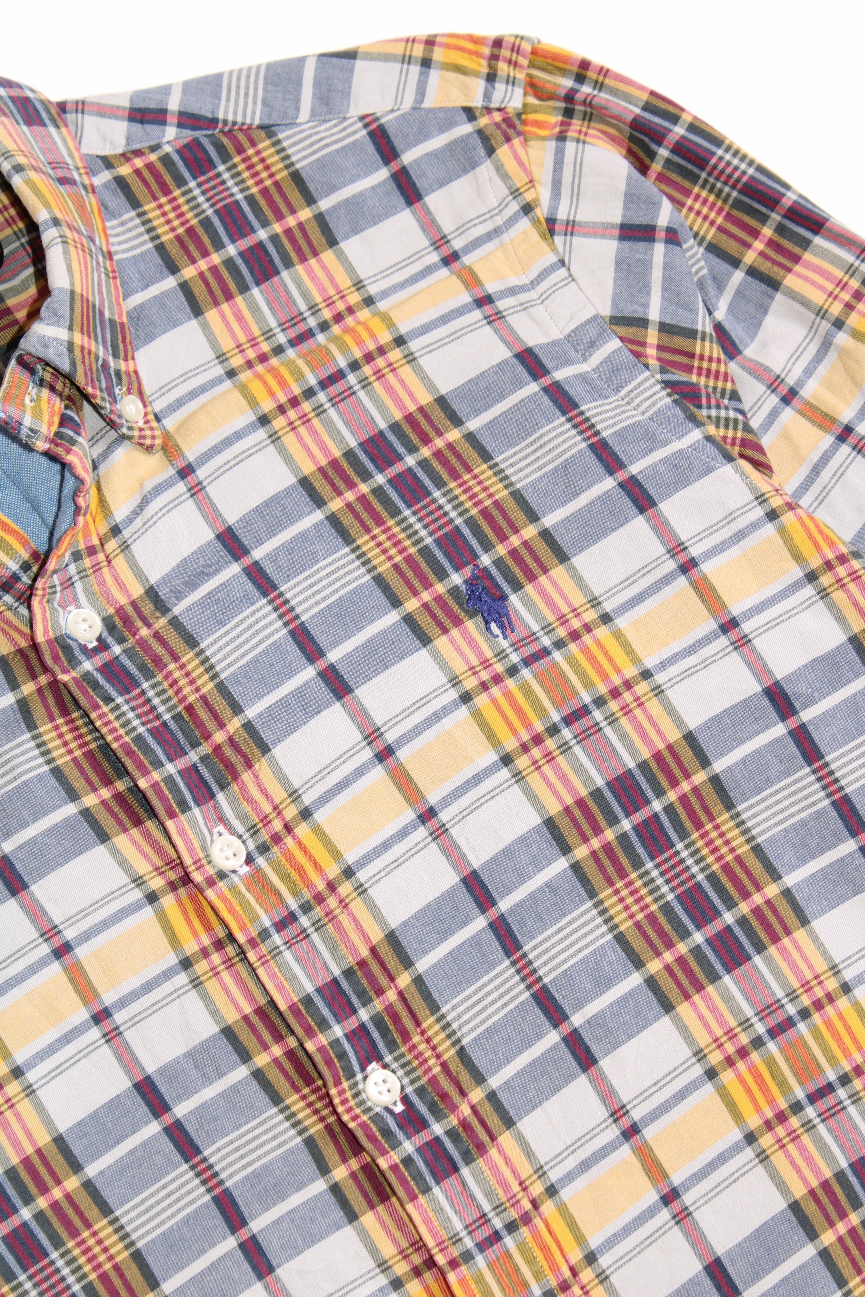 RALPH LAUREN BUTTON DOWN CHECKED LINED SHIRT - S