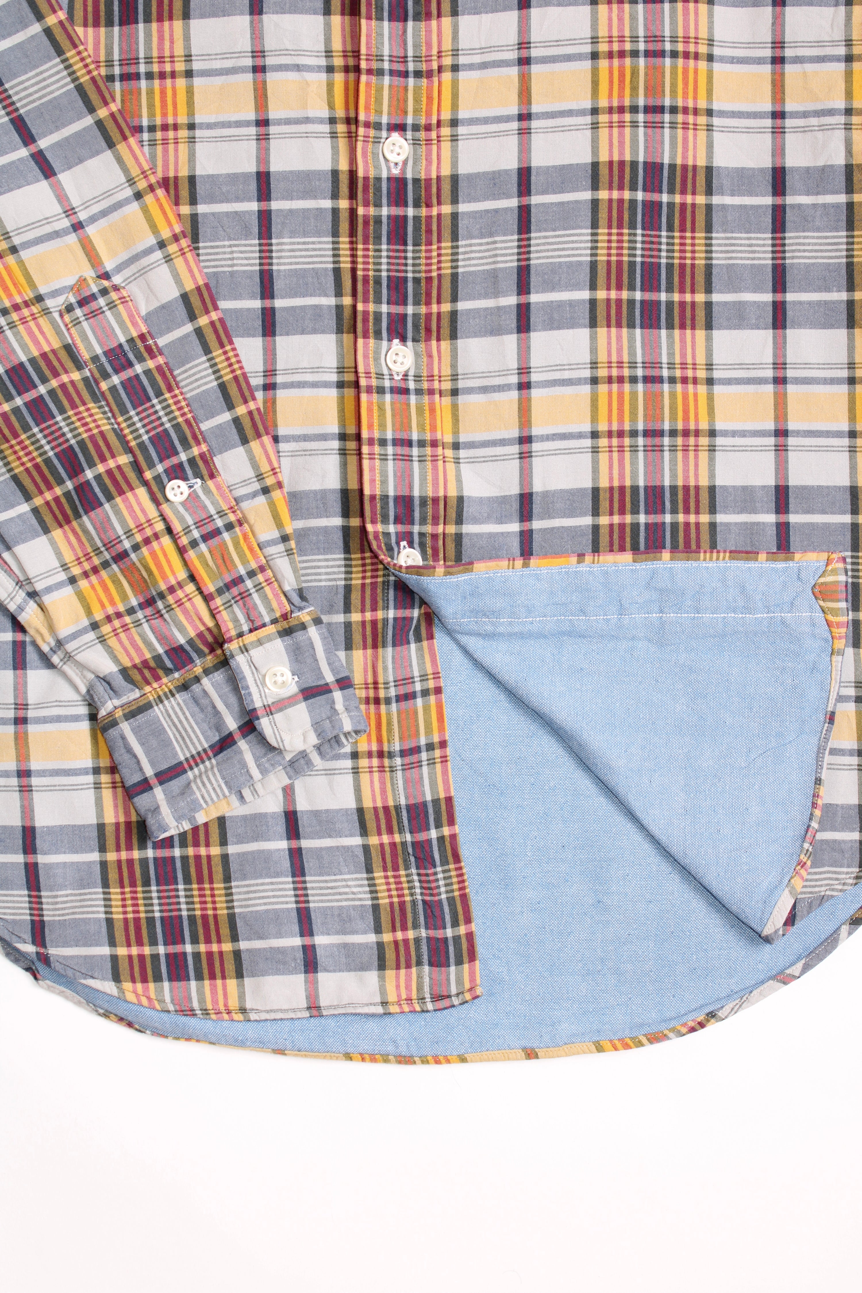RALPH LAUREN BUTTON DOWN CHECKED LINED SHIRT - S