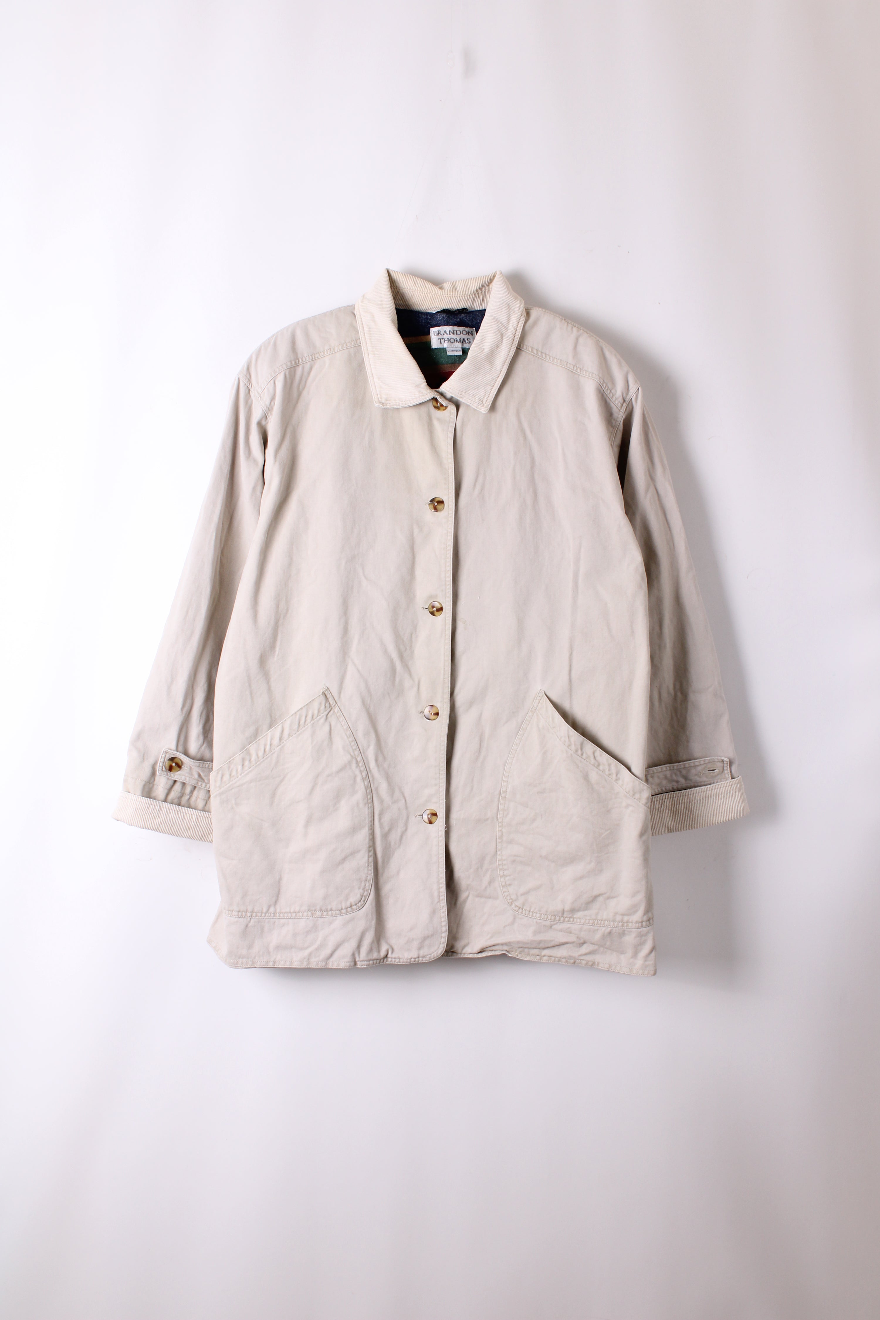 VINTAGE HUNTING JACKET COTTON BEIGE - L