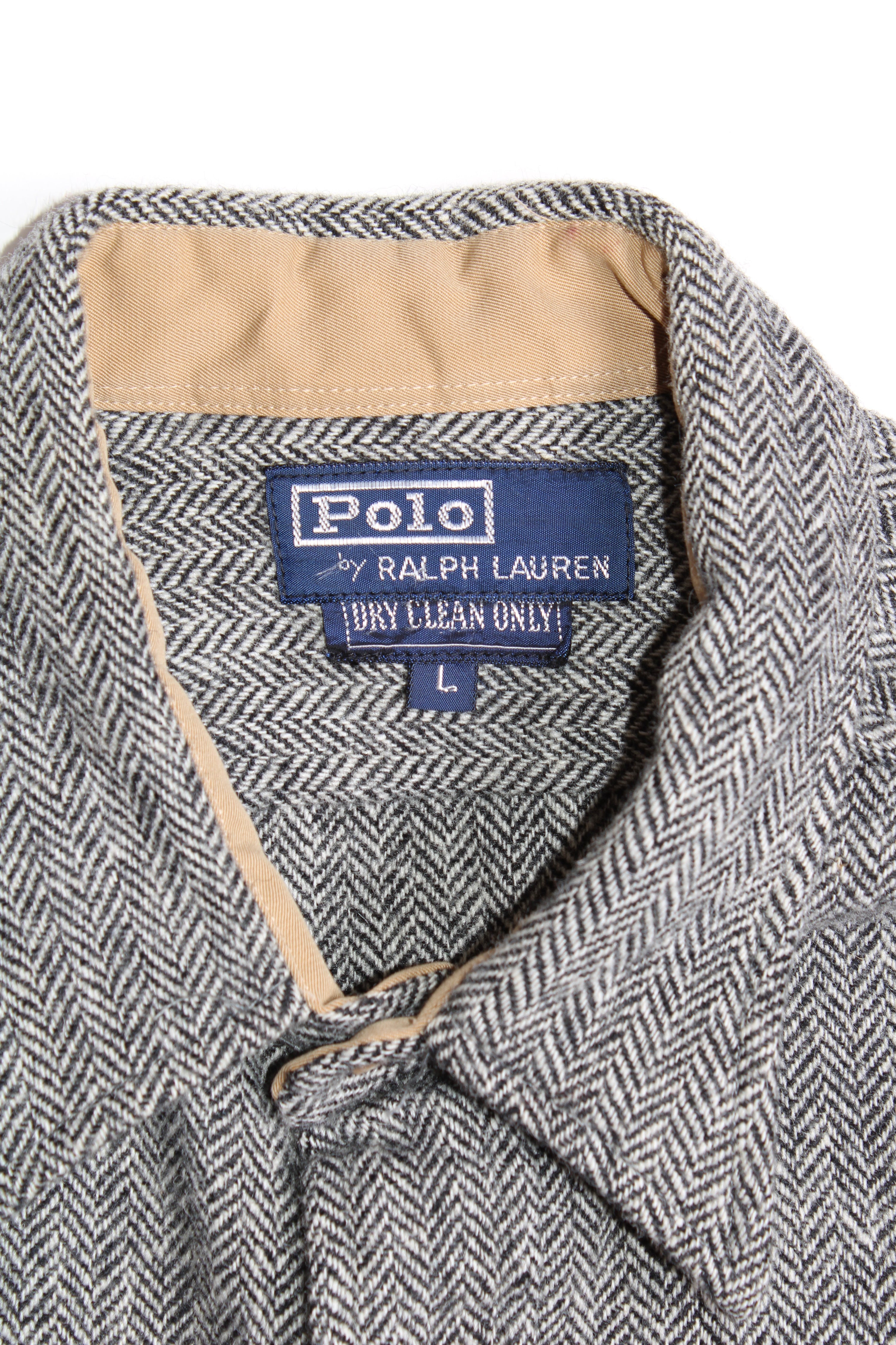 RALPH LAUREN HARRINGBONE WOOL SHIRT - L