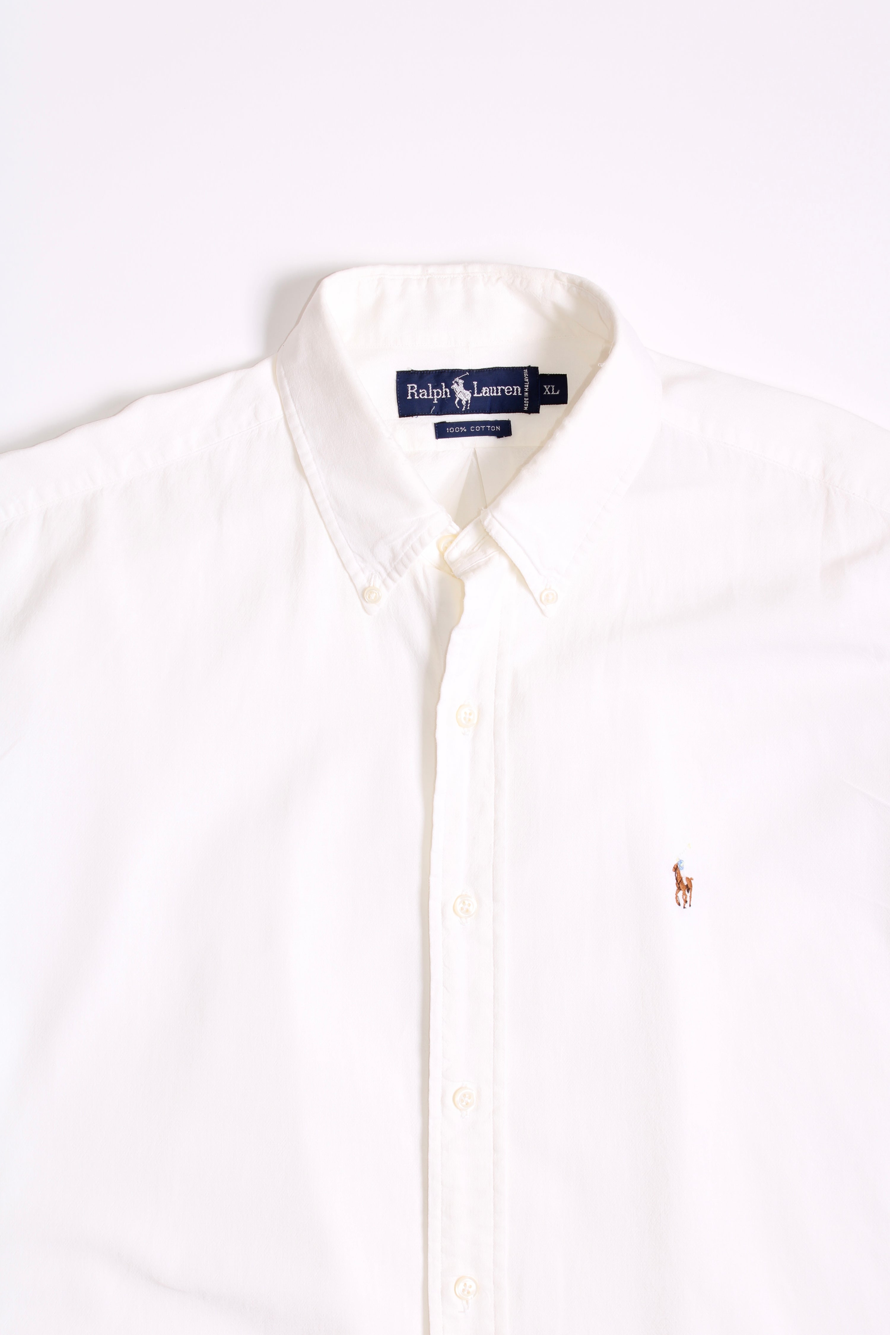 RALPH LAUREN COTTON SHORT SLEEVES SHIRT WHITE - XL