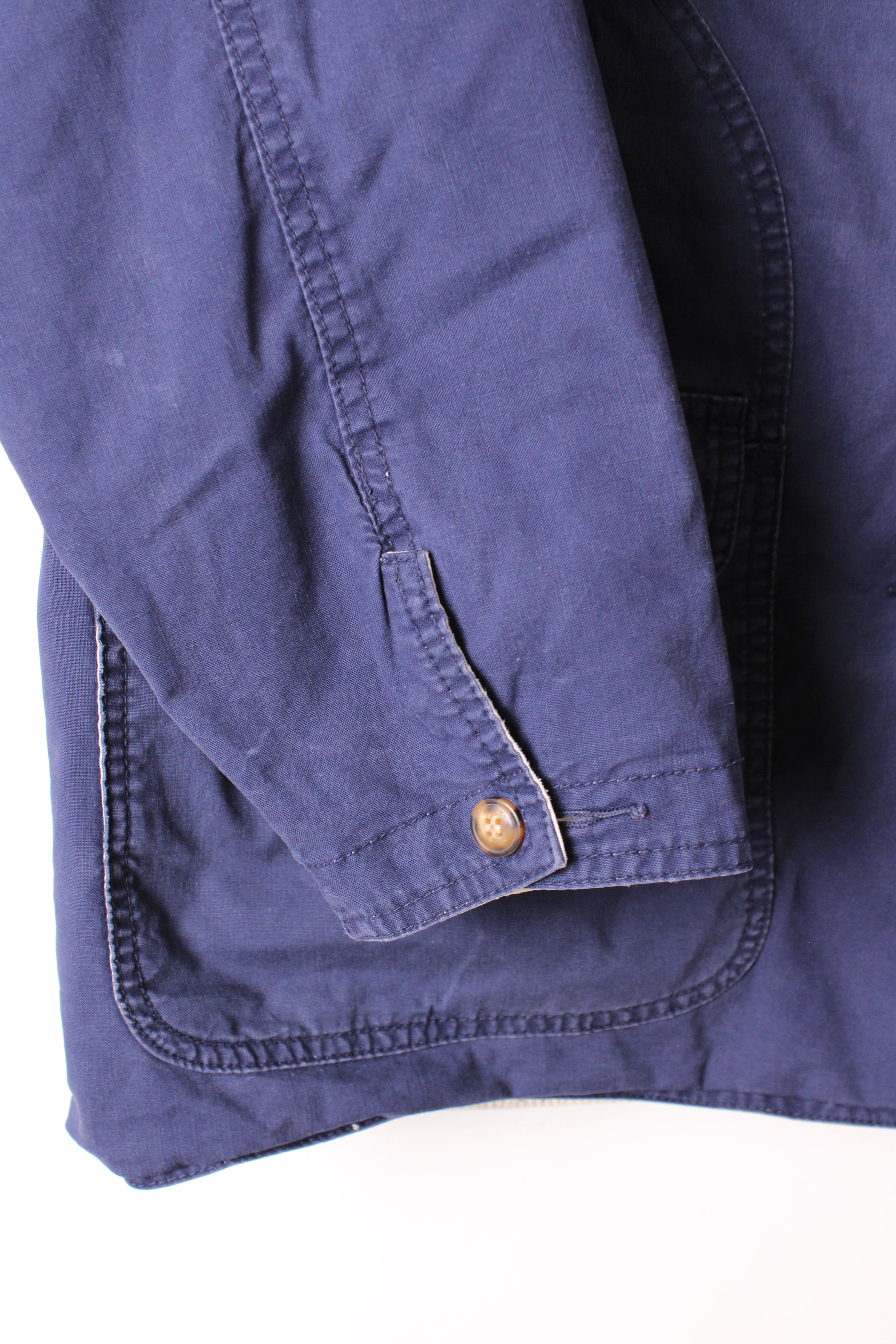 VINTAGE HUNTING JACKET REVERSIBLE COAT WHITE BLUE - M