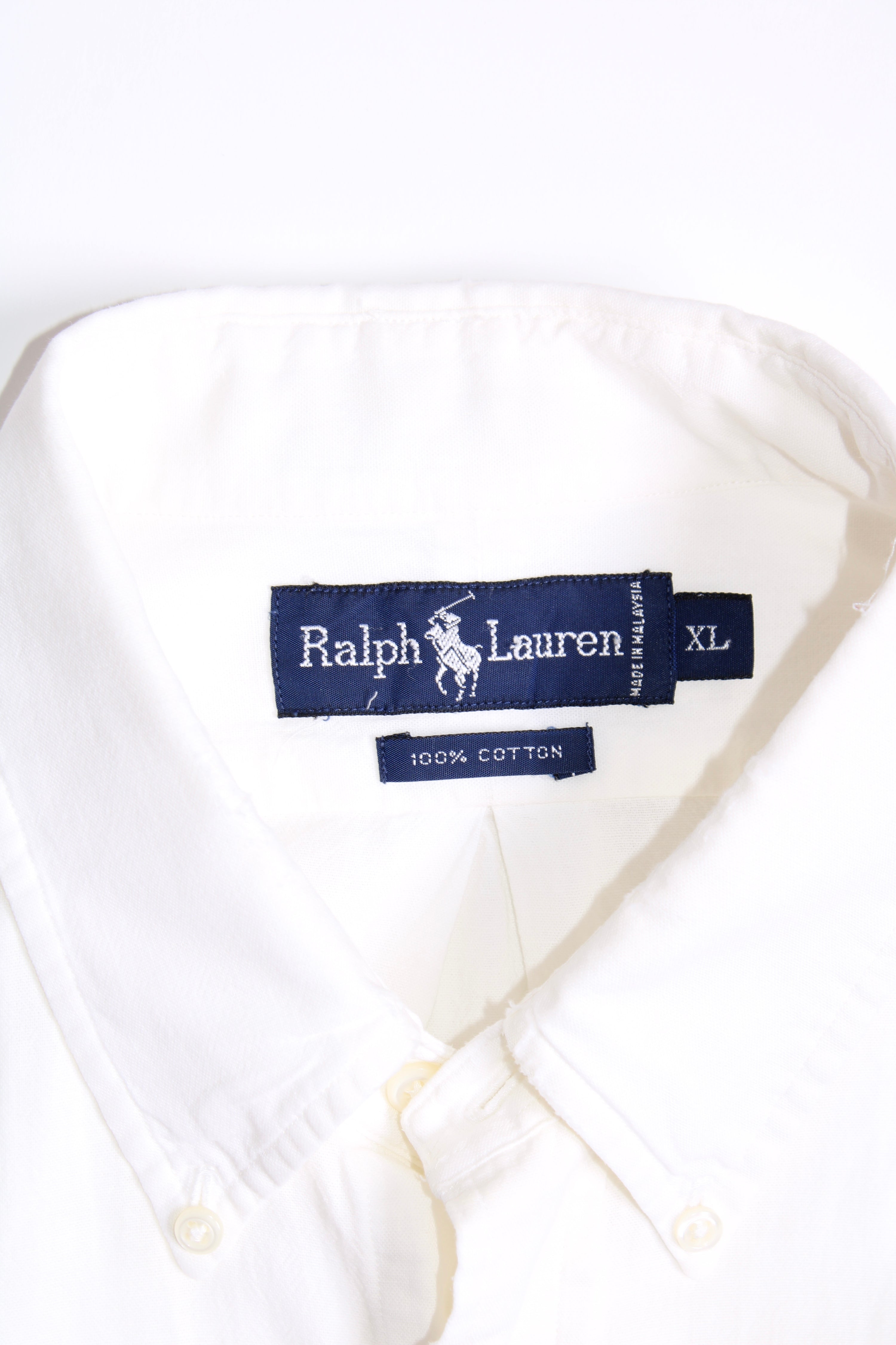 RALPH LAUREN COTTON SHORT SLEEVES SHIRT WHITE - XL