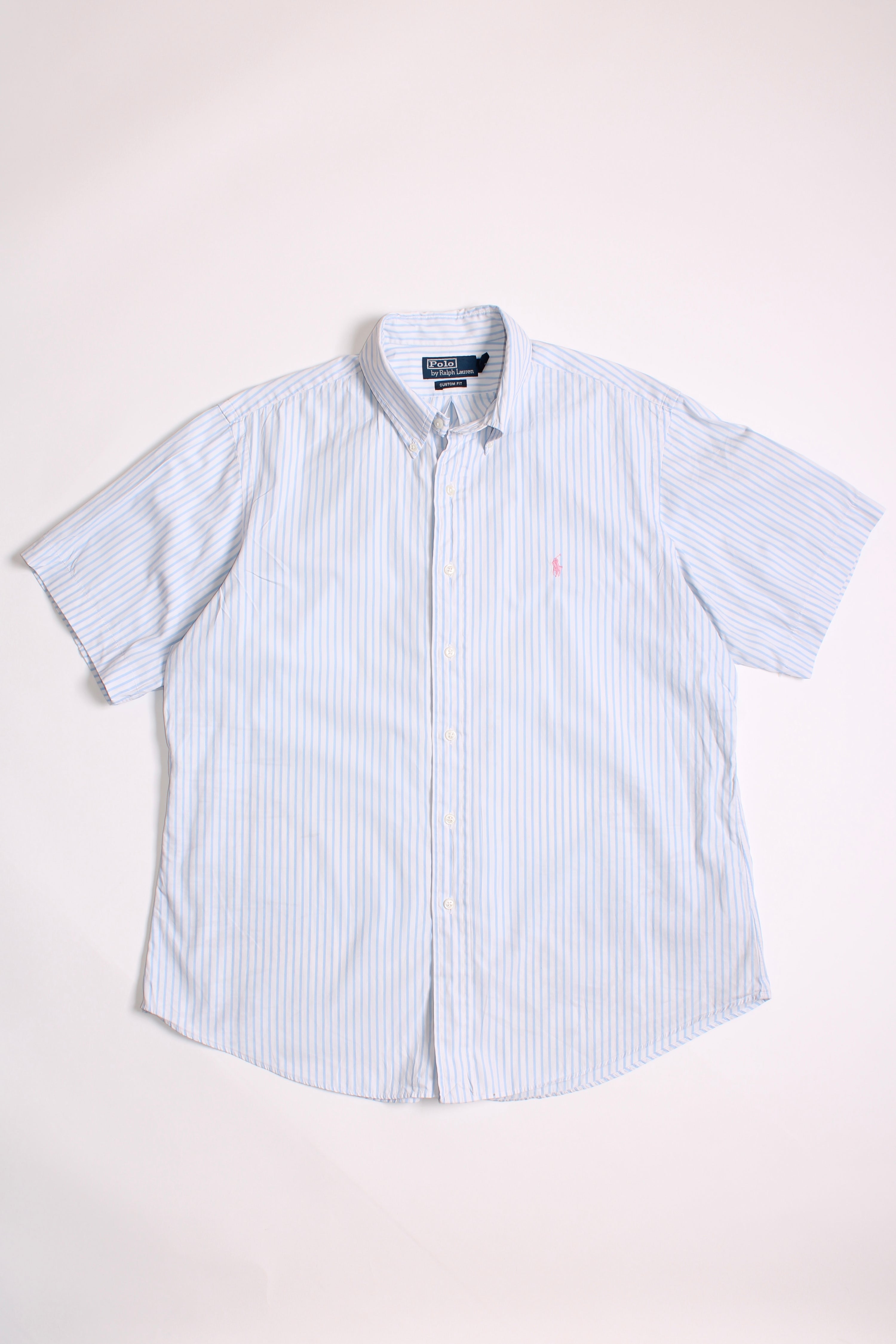 RALPH LAUREN COTTON STRIPED SHORT SLEEVES SHIRT - XL