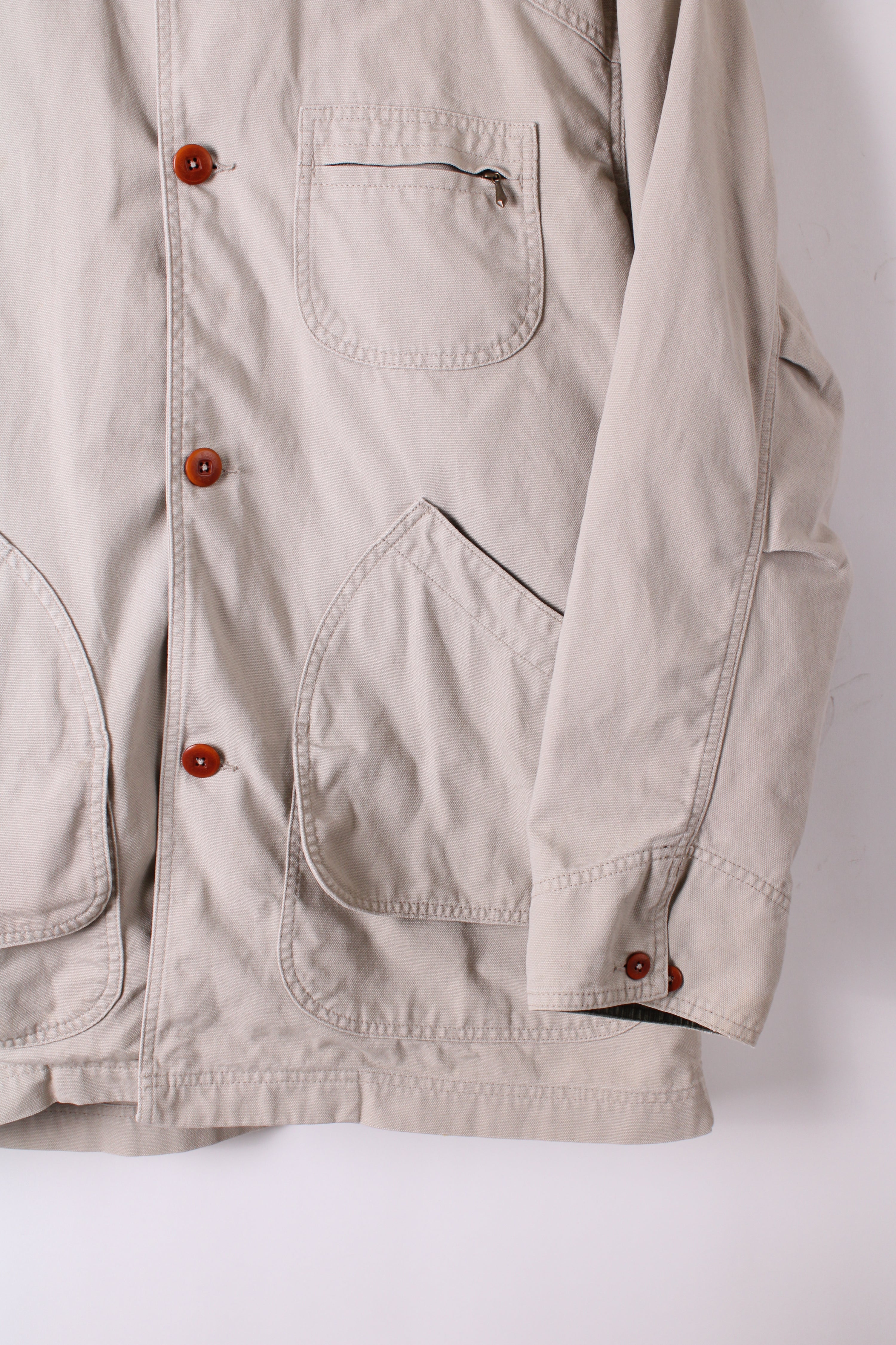 LL BEAN VINTAGE HUNTING JACKET CANVAS BEIGE - XL