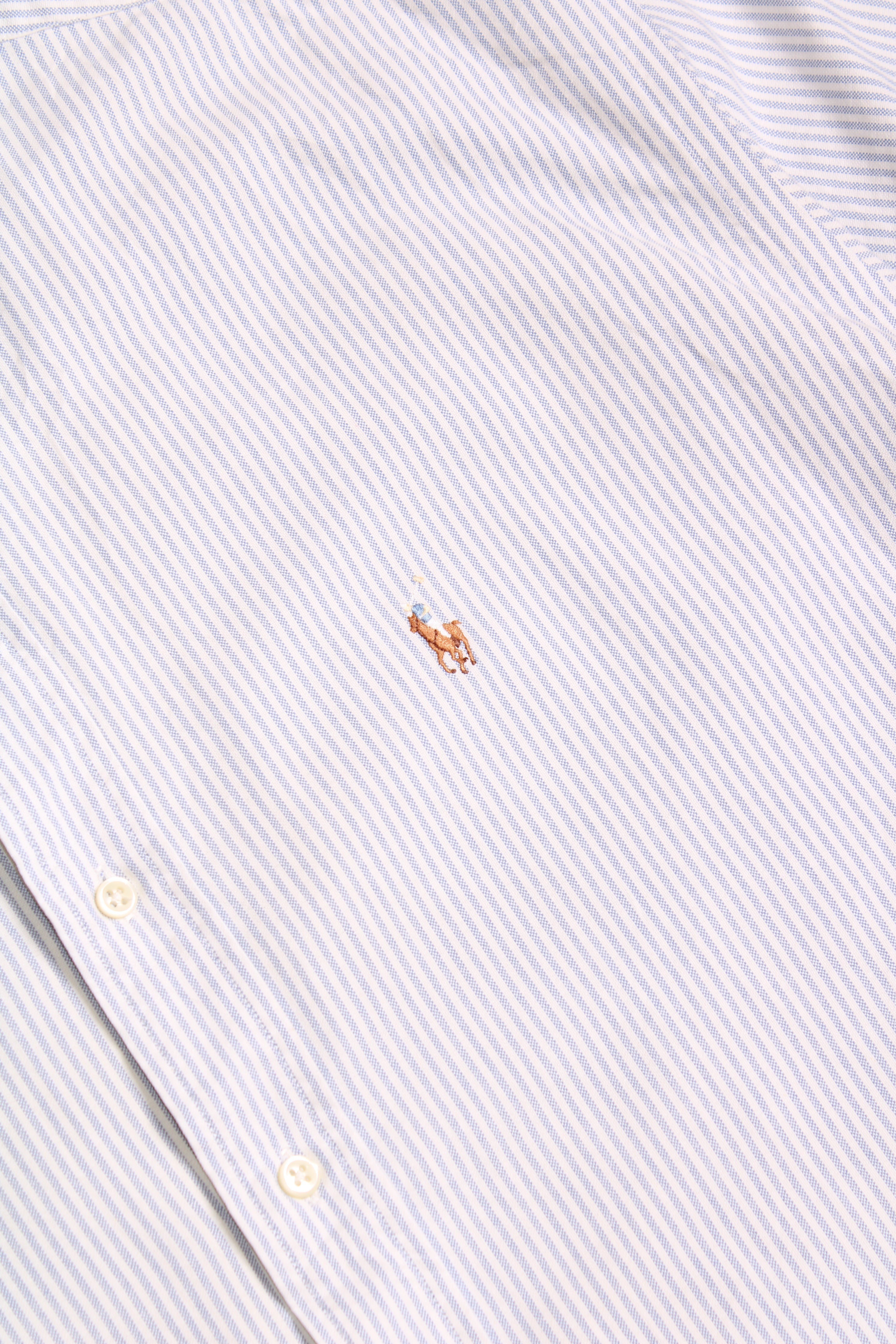 RALPH LAUREN OXFORD STRIPED SHORT SLEEVES SHIRT - XL