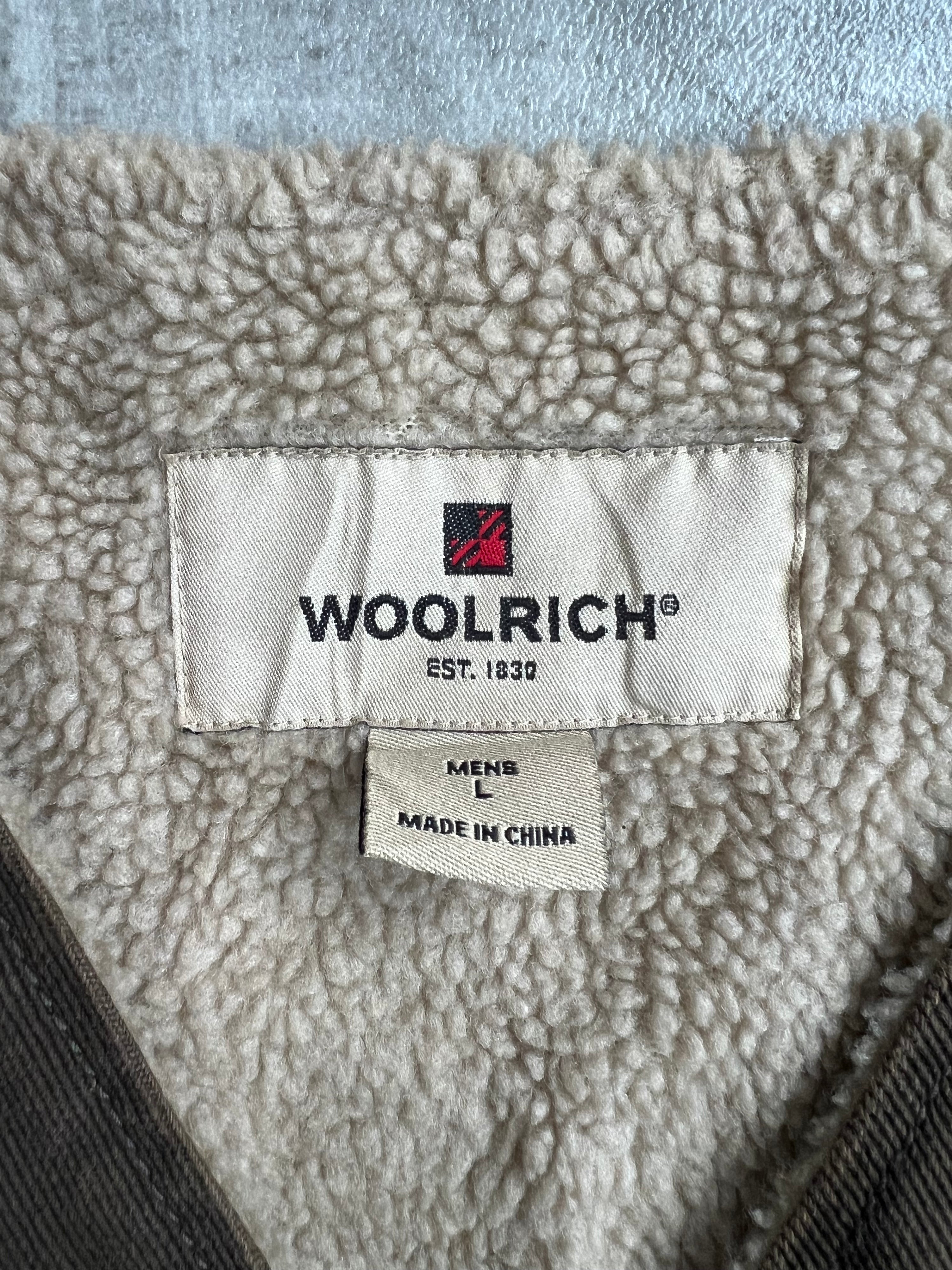WOOLRICH FLEECE LINED VEST BROWN - L
