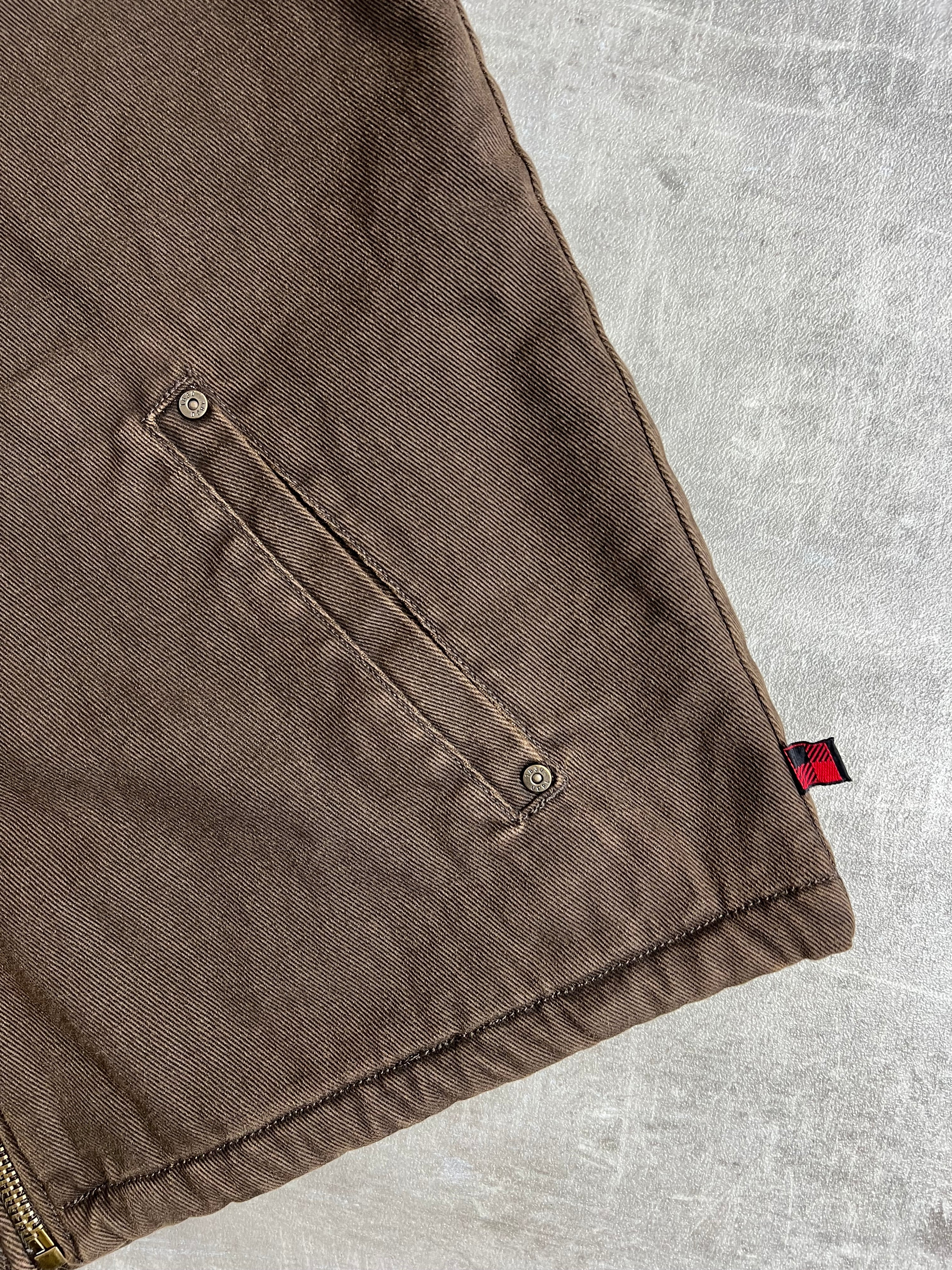 WOOLRICH FLEECE LINED VEST BROWN - L