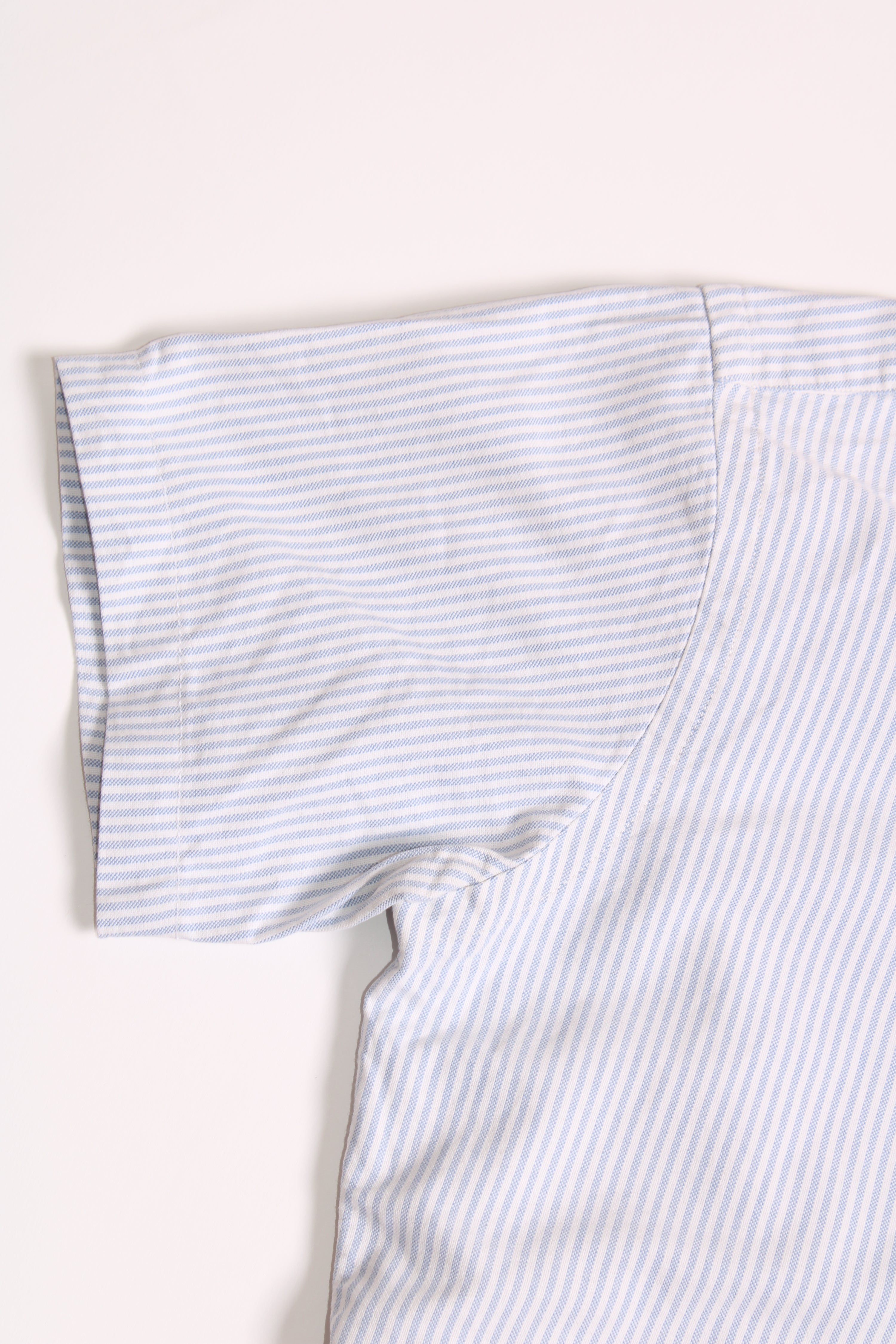 RALPH LAUREN OXFORD STRIPED SHORT SLEEVES SHIRT - XS