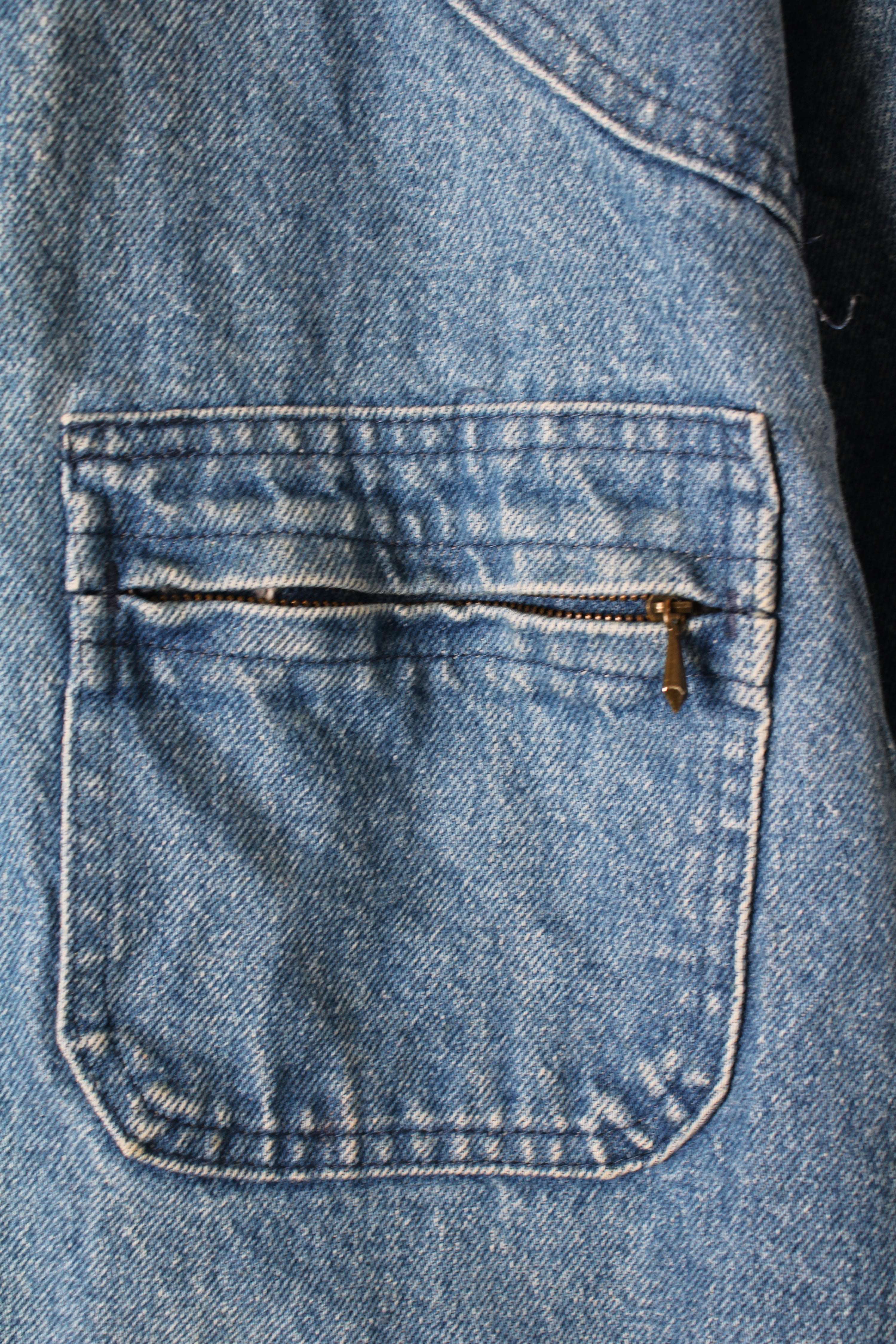 LL BEAN VINTAGE HUNTING JACKET DENIM BLUE MADE IN USA - XL