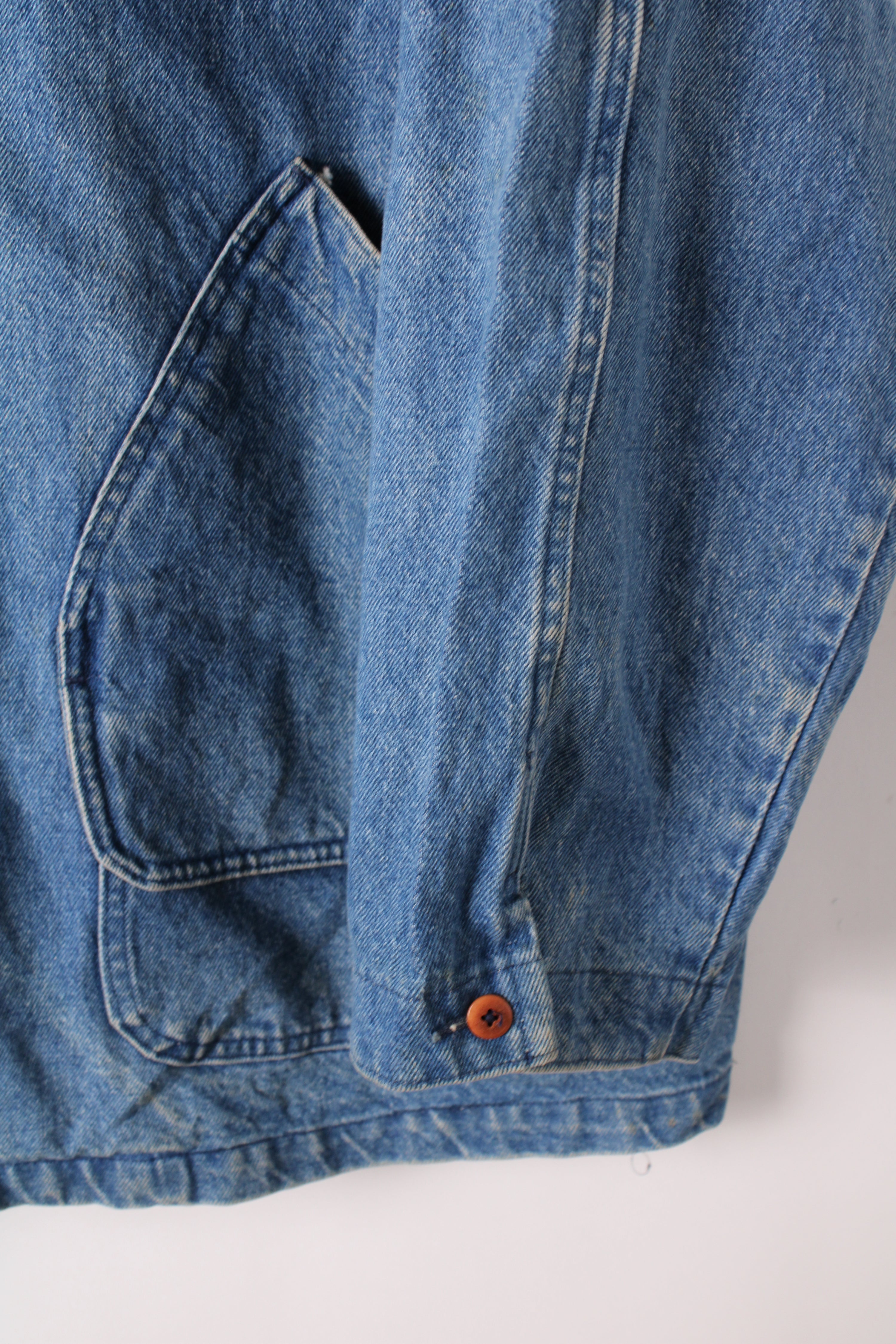 LL BEAN VINTAGE HUNTING JACKET DENIM BLUE MADE IN USA - XL
