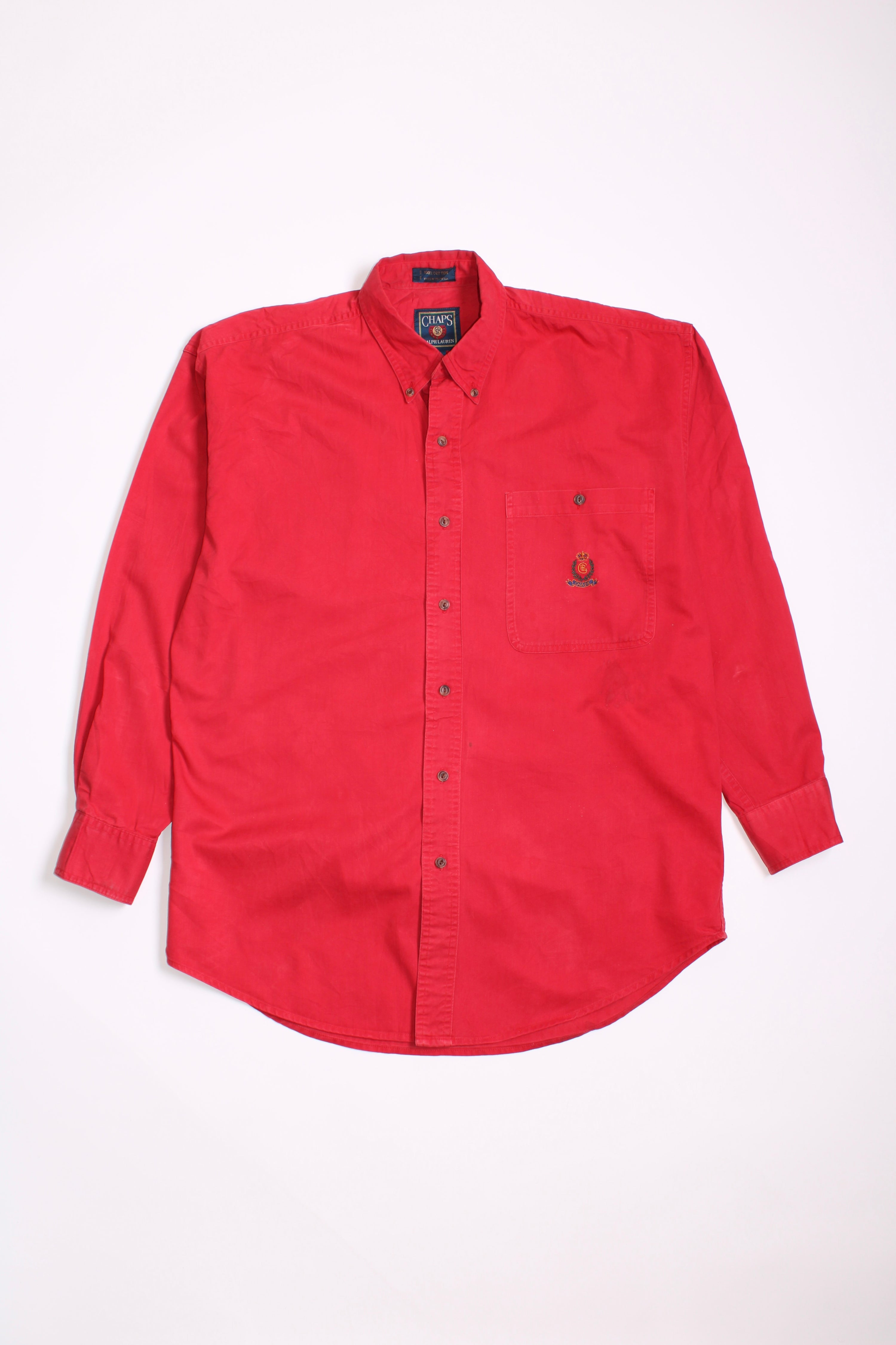 RALPH LAUREN CHAPS COTTON SHIRT RED - M