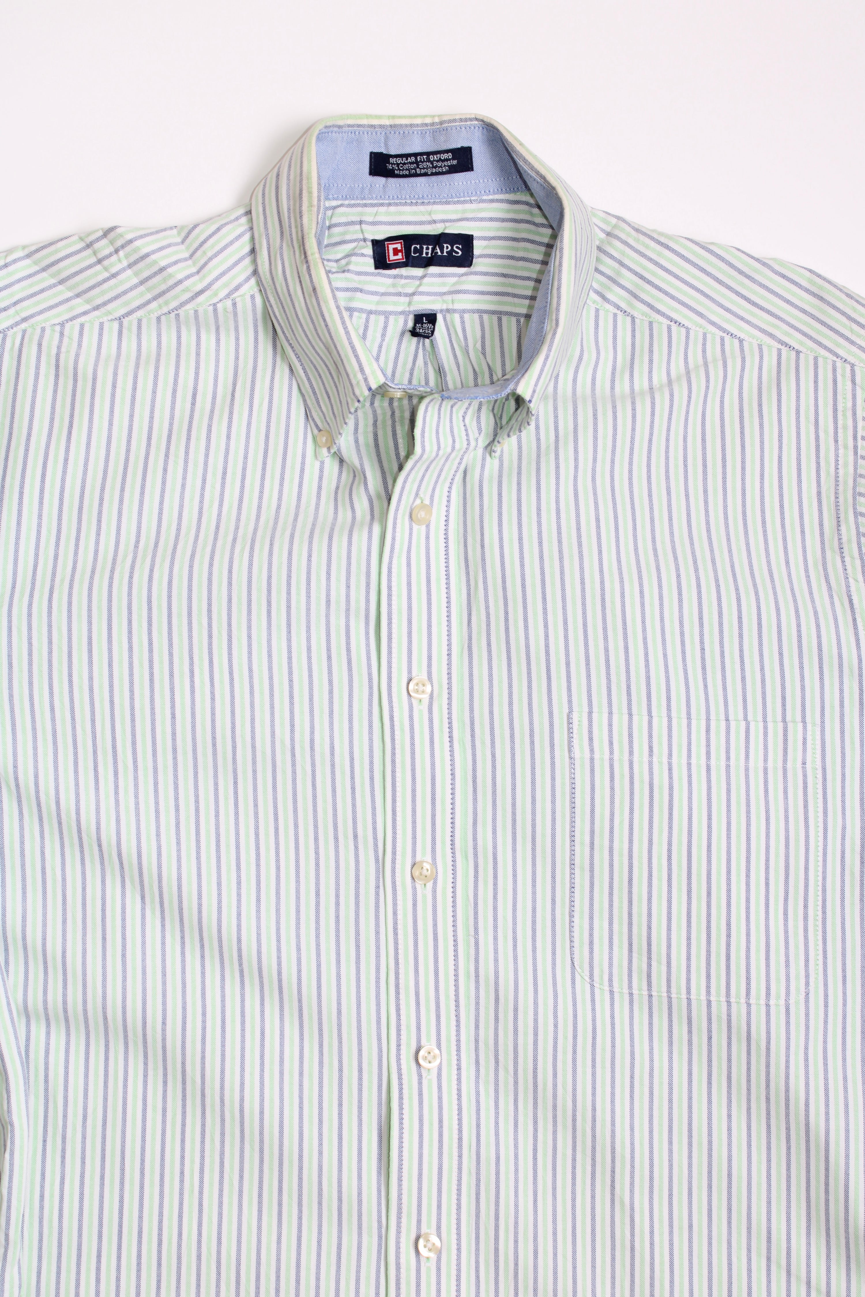 RALPH LAUREN CHAPS OXFORD STIPED SHIRT - L