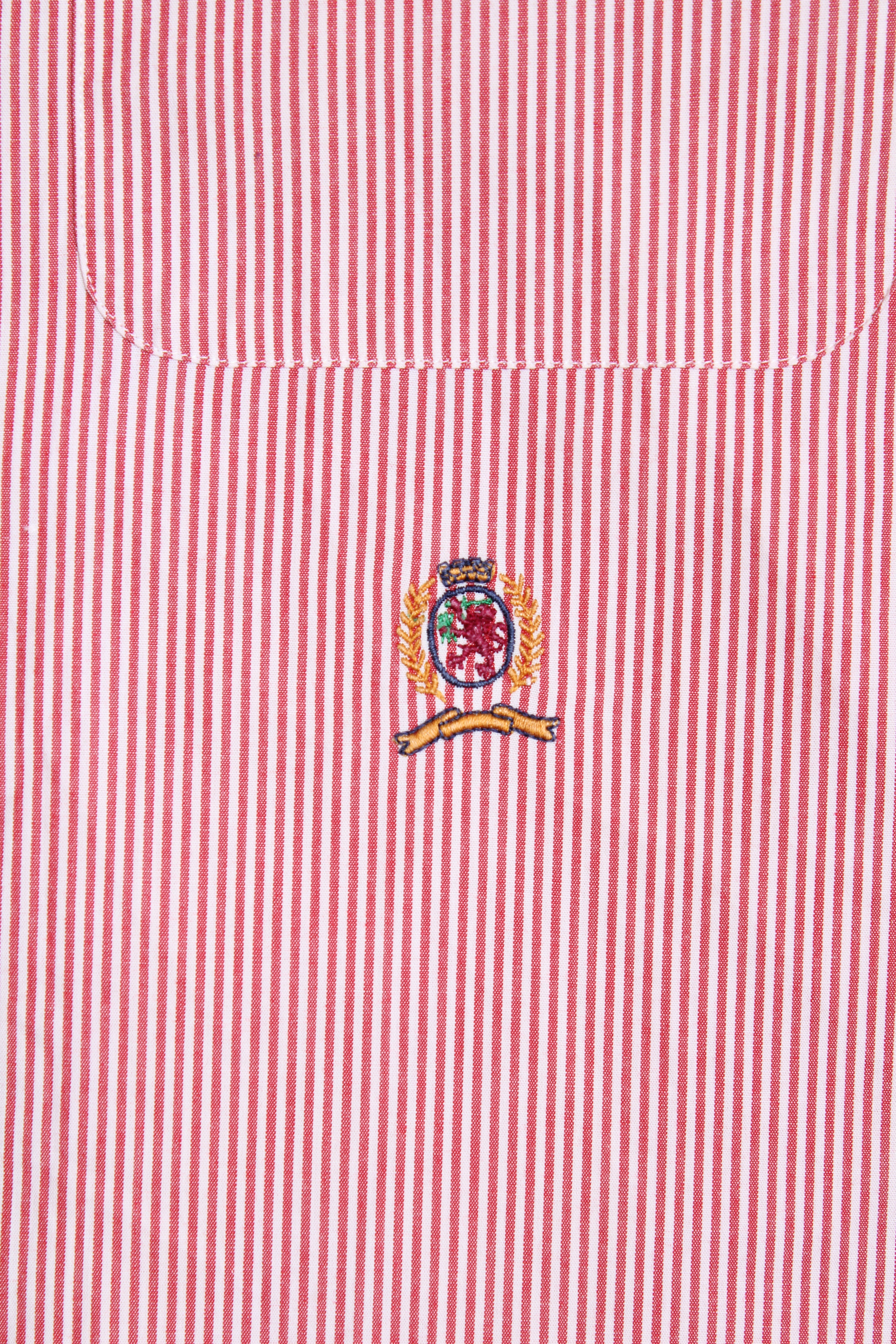 TOMMY HILFIGER VINTAGE COTTON STRIPED SHIRT RED - L