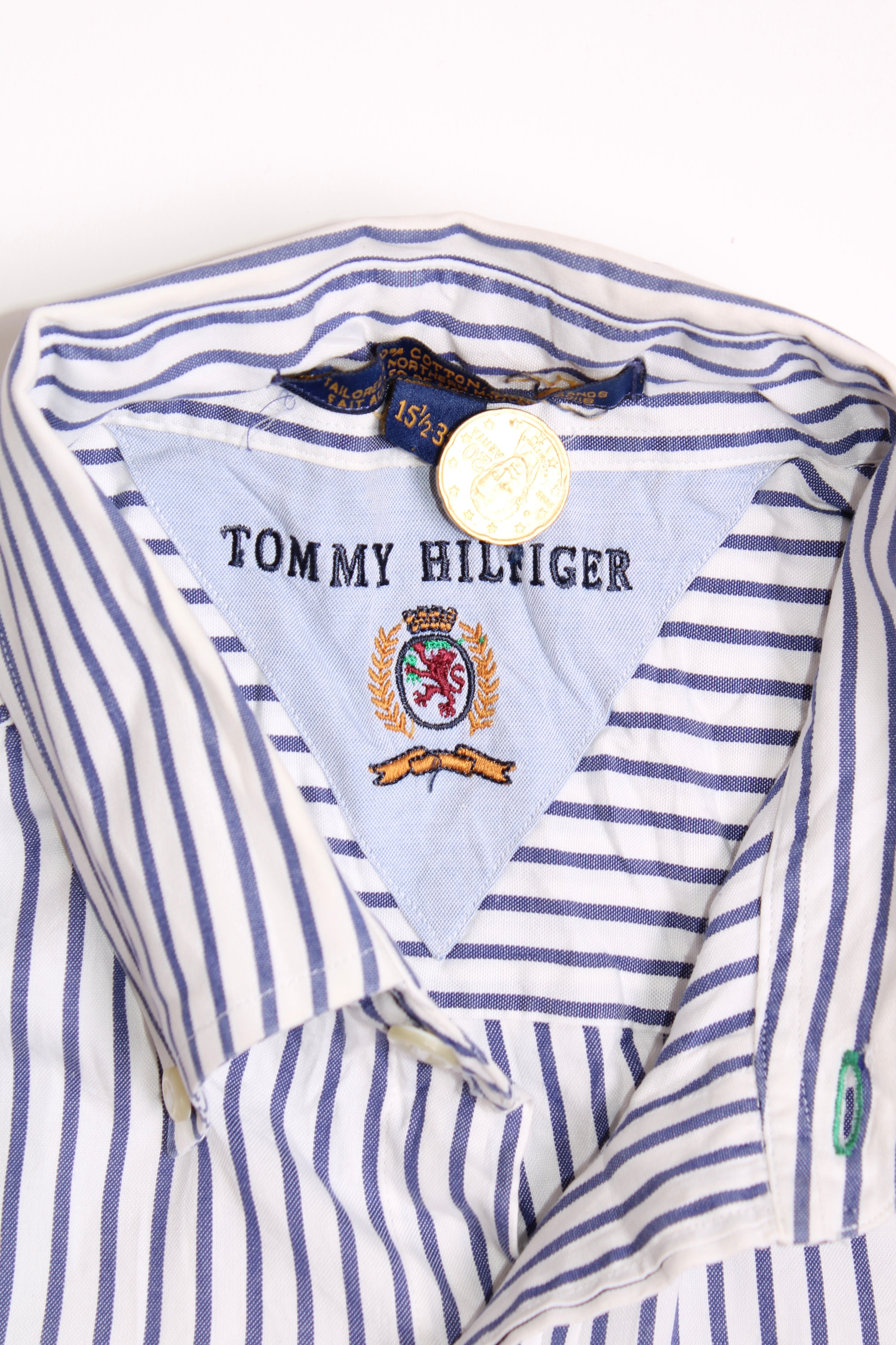 TOMMY HILFIGER VINTAGE COTTON STRIPED SHIRT BLUE - M