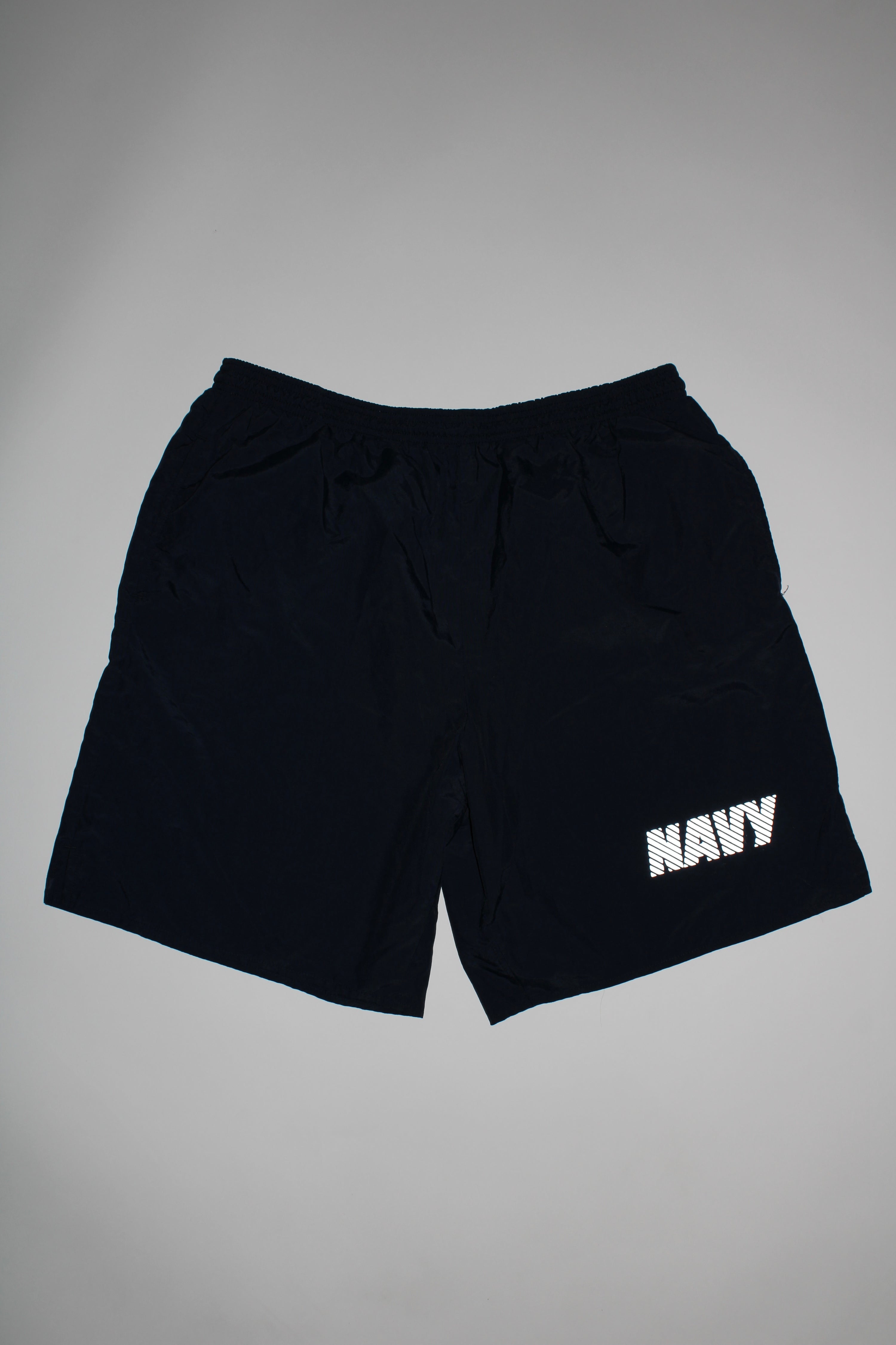 US ARMY VINTAGE NAVY TRAINING SHORTS BLUE - L/XL