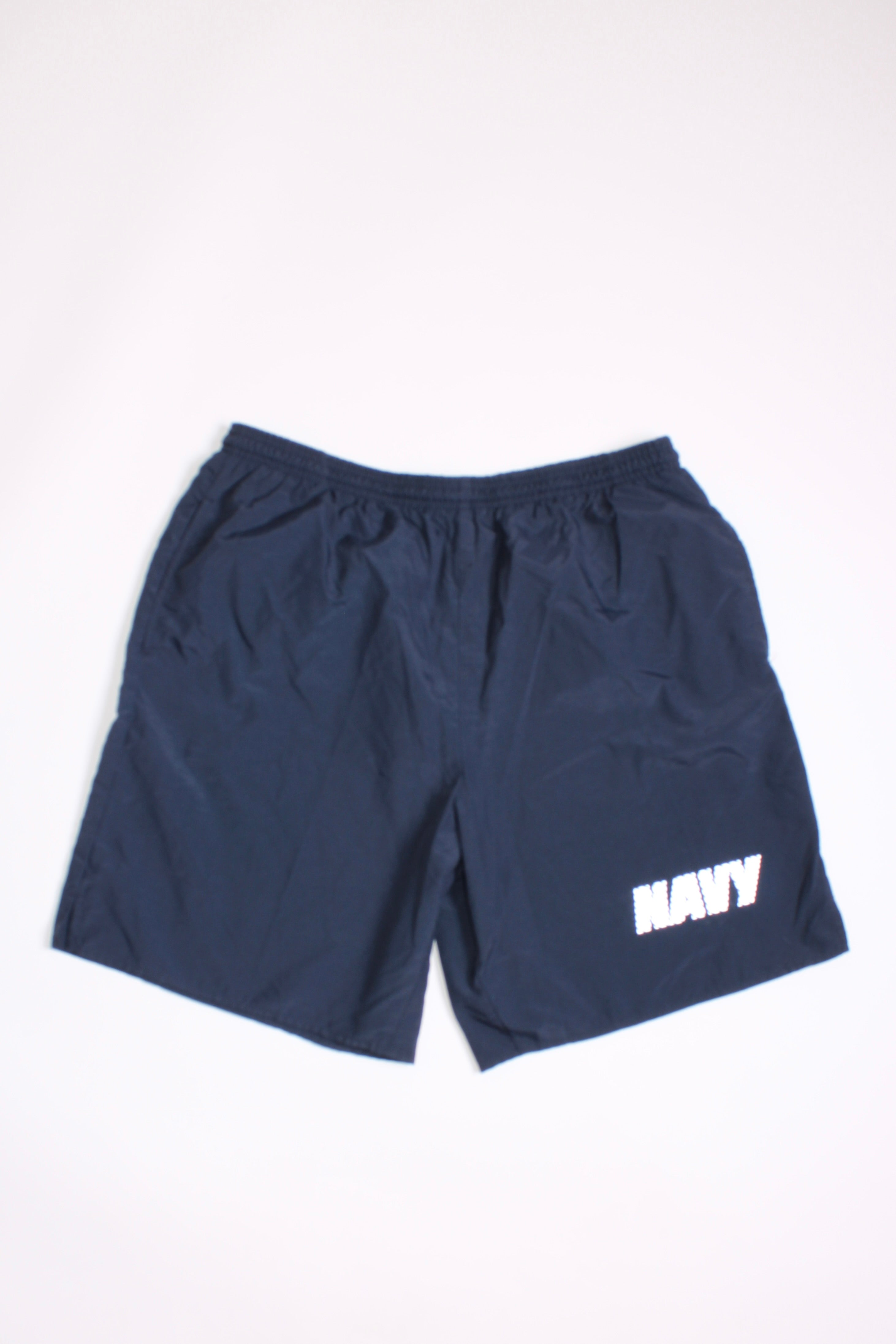 US ARMY VINTAGE NAVY TRAINING SHORTS BLUE - L/XL