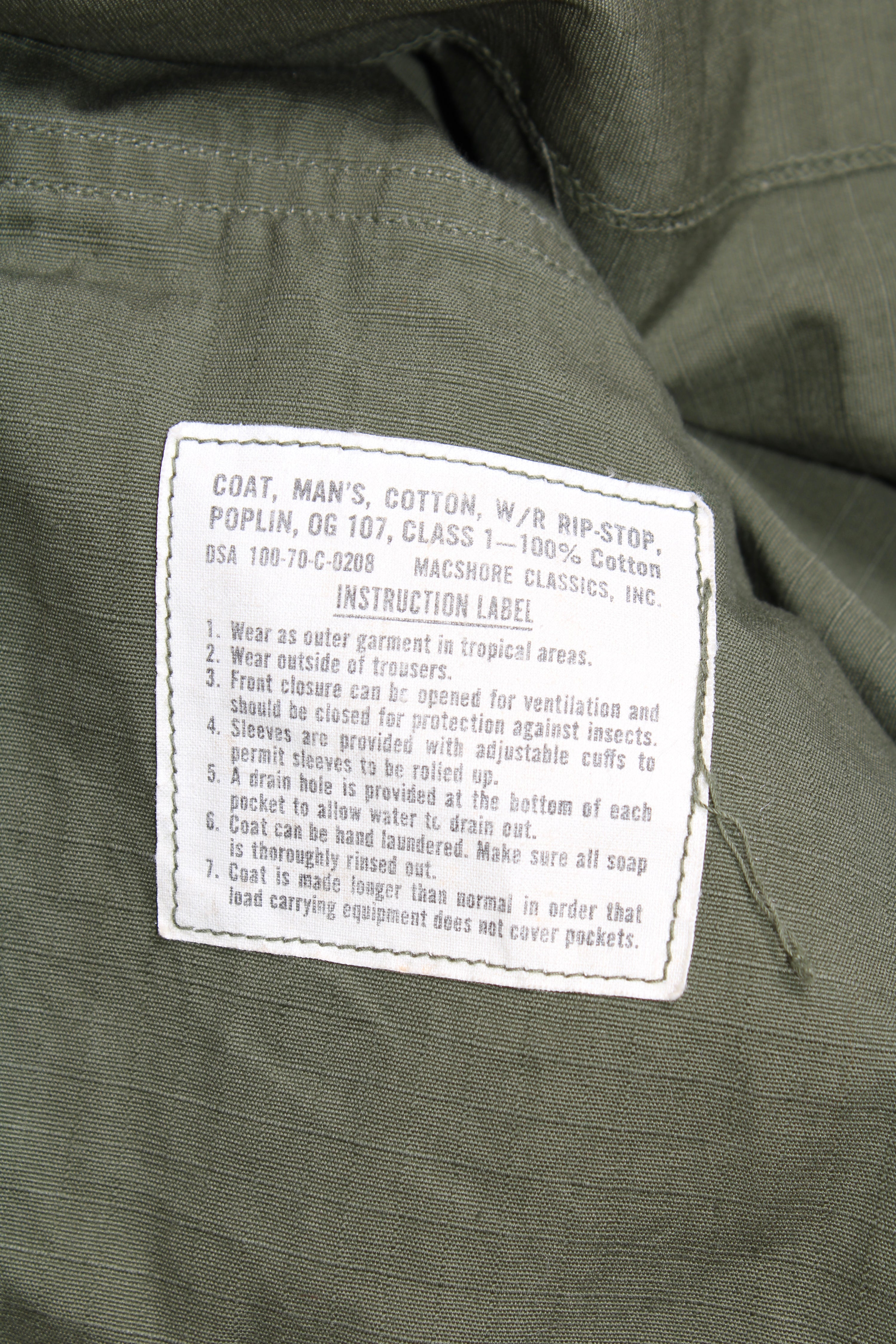 JUNGLE JACKET OG-107 US ARMY VIETNAM - M