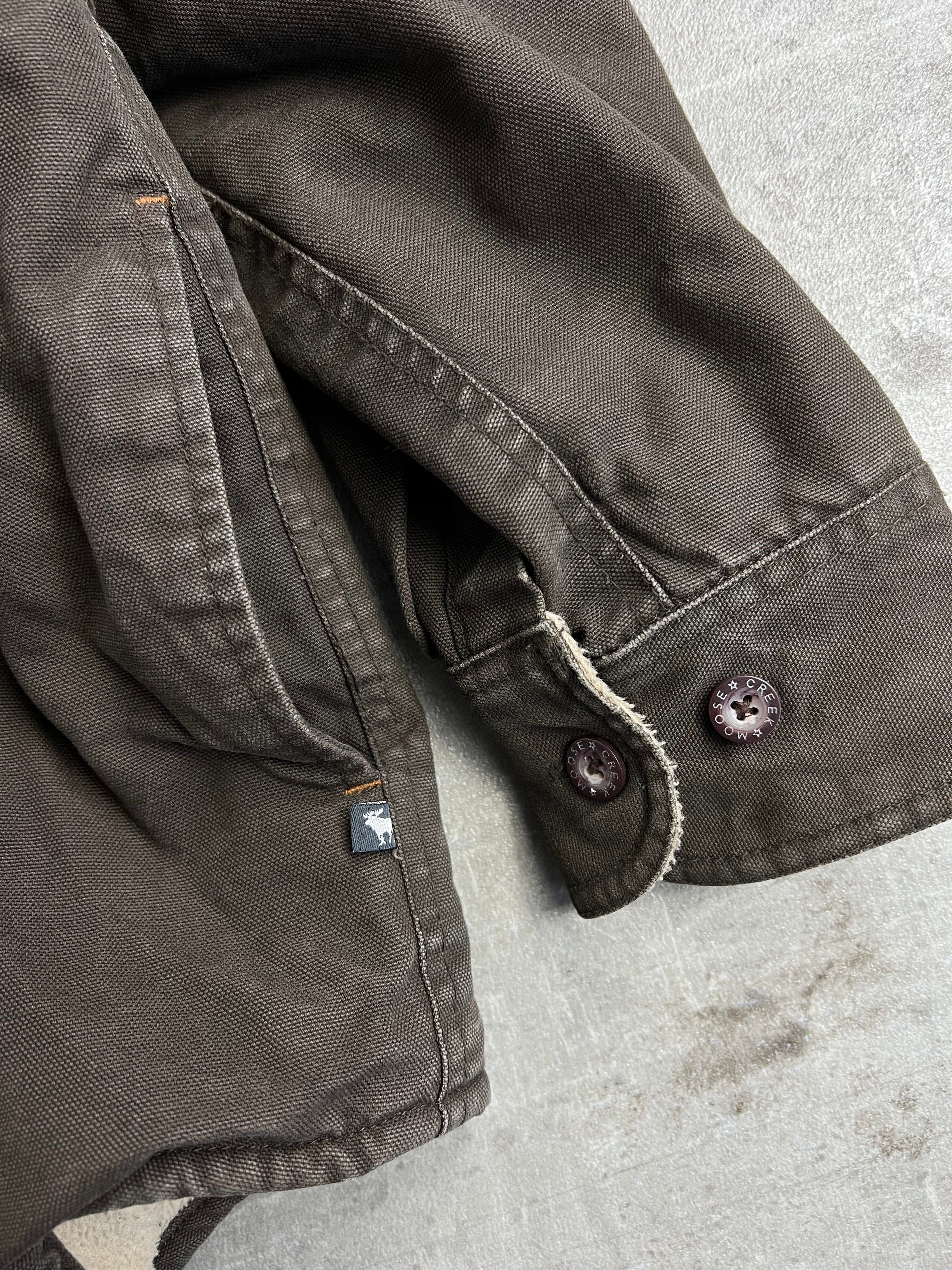 WORKWEAR SHIRT JACKET FLEECE LINED BROWN - L